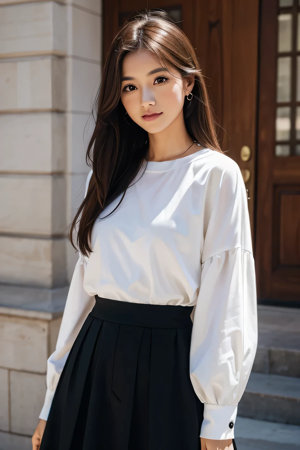 beauty,long skirt,Upper body