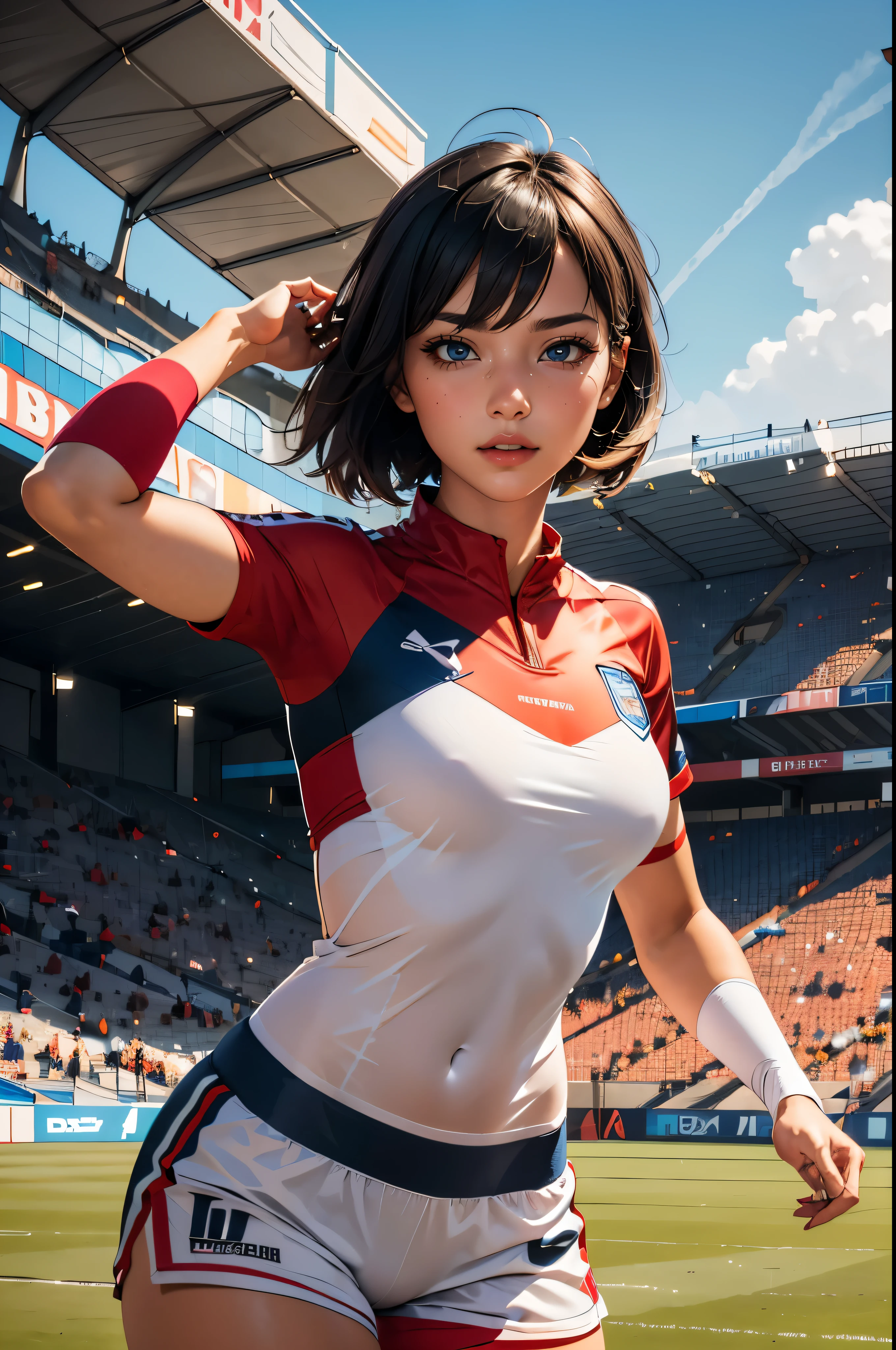 ((wide angle)), women&#39;s football competition, (((wear glasses)))