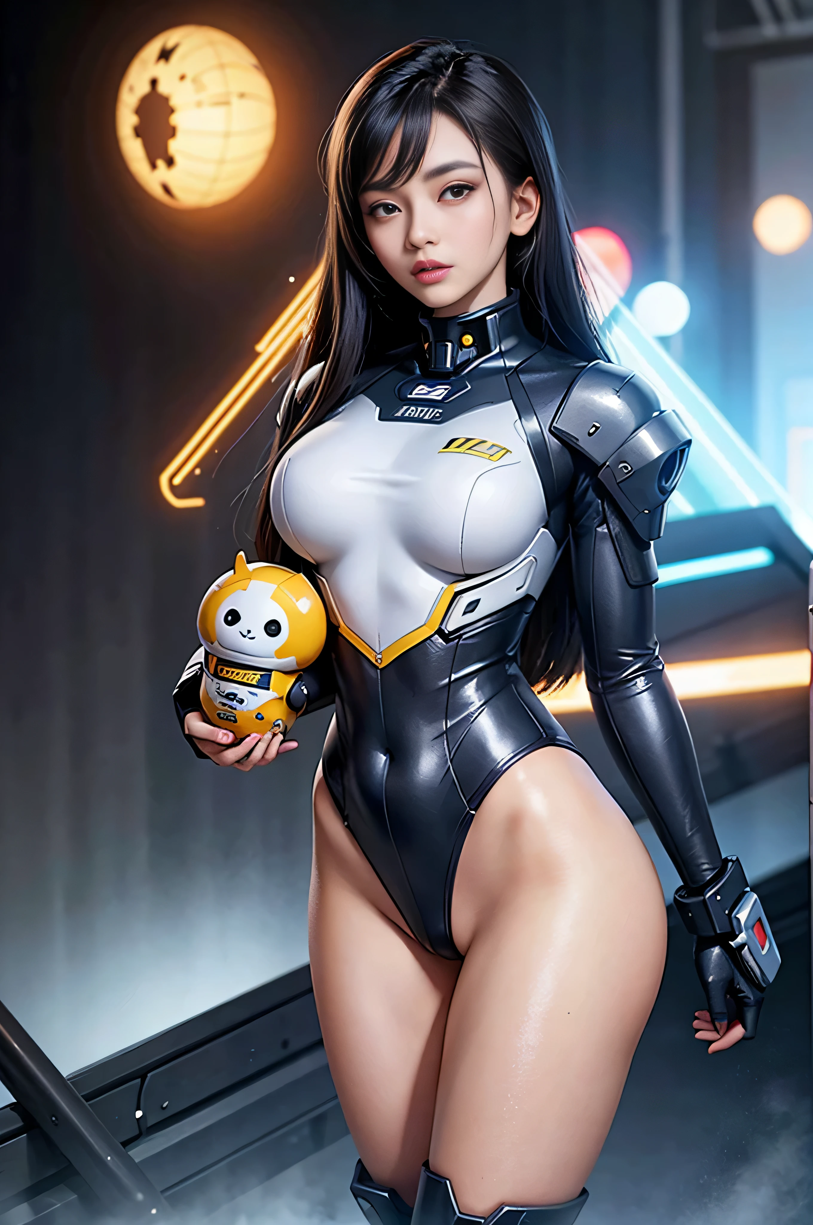 araffe woman in a futuristic suit with a gun in her hand, girl in mecha cyber armor, mechanized soldier girl, cgsociety and fenghua zhong, perfect android girl, cute cyborg girl, cyberpunk anime girl mech, female mecha, beutiful girl cyborg, cyborg girl, wojtek fus, portrait armored astronaut girl, mechanized valkyrie girl