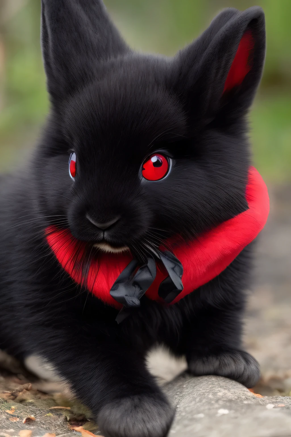 ((The main color of the coat is black))　(((red eyes))) Born on July 23rd, 1975　rabbit years　leo　cancer　 ultimate image image　(full body photo)　