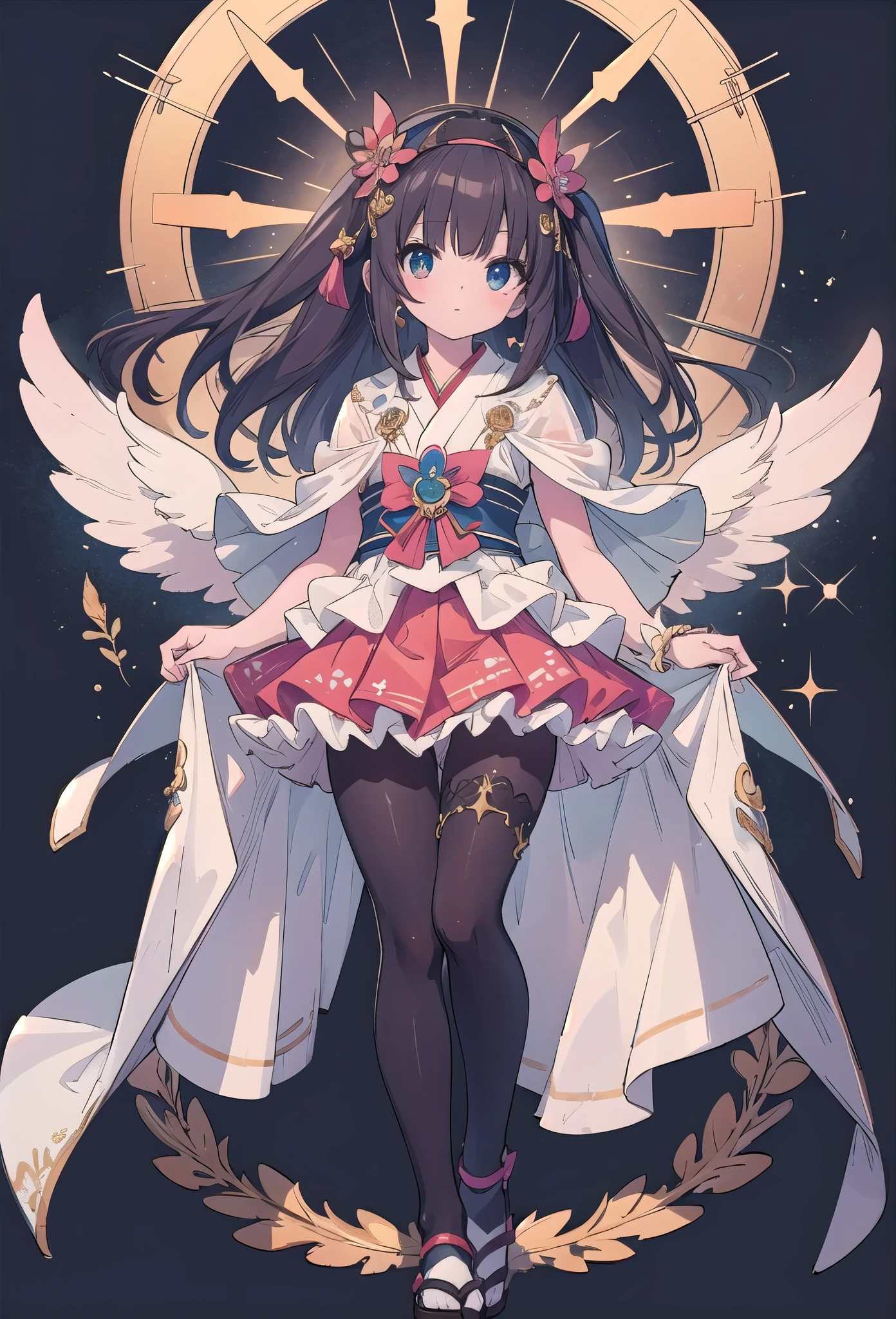 ((Highly accurate drawing in every detail)Extremely precise depiction)[High resolution],(detailed illustrations,Very detailed and precise drawing,Delicate drawn lines with tempo,Realistic texture expression),[color traced main line],[spring park[flower bed]],(HENTAI anime Girl (Pretty)  ([Plump]muscular)(straight bangs[Fine hair type])((Yokan magical girl))[Idol],(Reddish-brown Japanese costume(headband[bell]))(see-through cape(brown flared skirt))[Lace Ruffled Ribbon])(color tights)]],(bellのついたアクセサリー),[transparency [soft ambient light] gravure [Colorful],(intricate and beautiful decoration [Dense detail]),(Fine and beautiful skin expression [transparency]),((Precisely drawn eyes))[完璧な目のdetailed((Beautiful eyes like jewels)Iris drawn in precise detail)[clearly drawn pupils]],[eye light[Pinpoint lighting for the eyes]],[long and beautiful eyelashes],[precisely drawn hair [美しく艷やかな髪のdetailed]],(完璧な手のdetailed [Beautiful fingers with no damage [beautiful nails]]),(perfect anatomy(perfectly balanced proportions))[[full body portrait]],[ideal color coordination(Accurate simulation of light and material interactions)],([precision detail](detailed,High definition)),[[pale and gentle colors]][Visual art that tells a story].