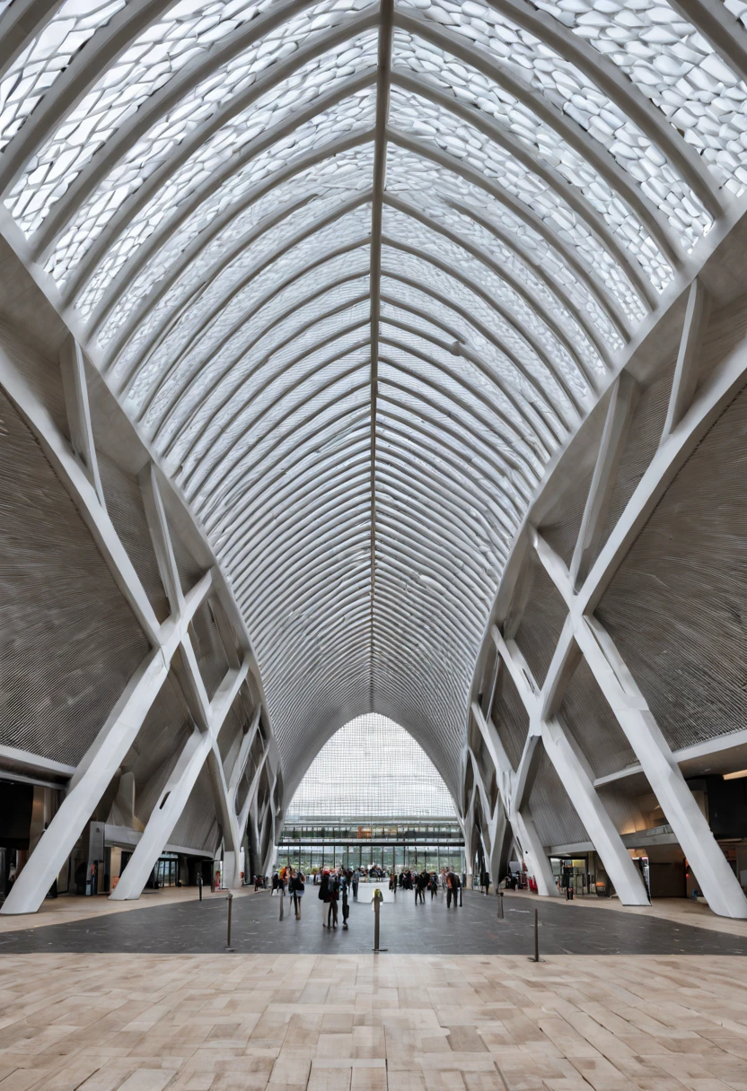Liège-Guillemins in Liège, Belgium, a unique architectural. Hyper detail inside. Sharp and crisp texture.