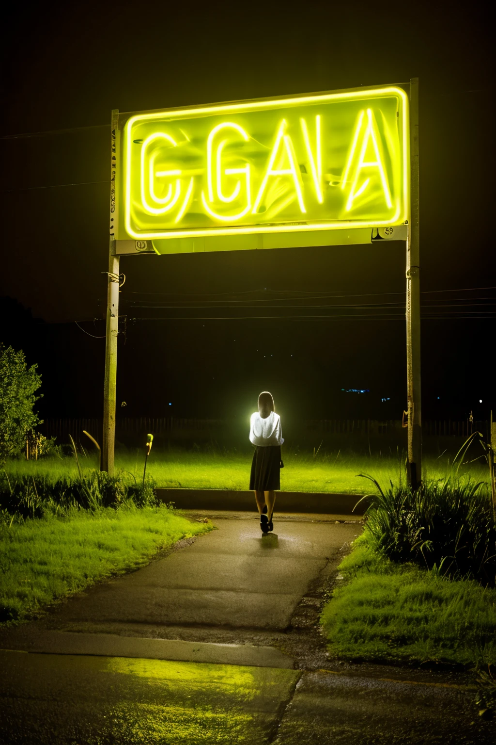 gaia, neon, I don't need people, landscape、Garcinia yellow