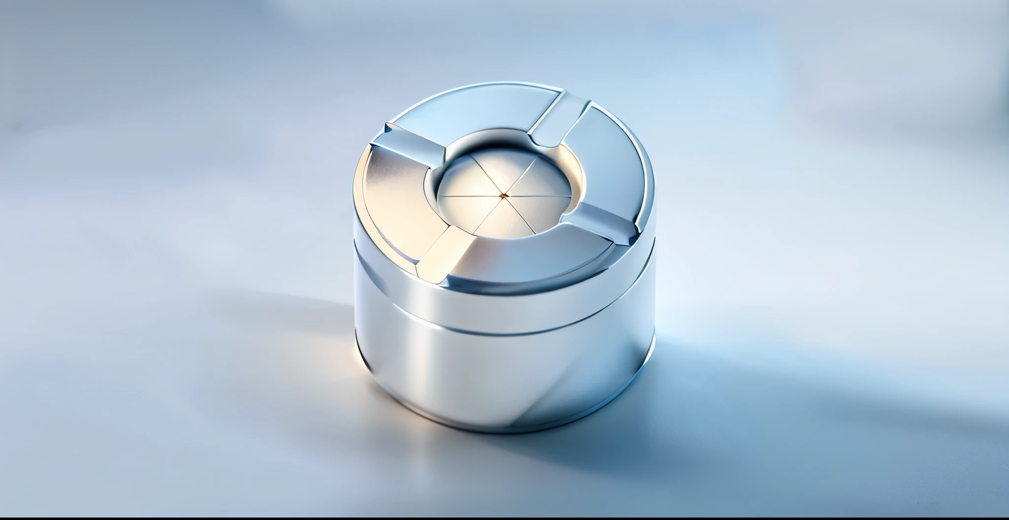 stainless steel ashtray,32k ultra high definition,Industrial grade rendering,keyshot,Industrial design product design,White background,white environment,studio lamp,Surreal,high detail,side,side图