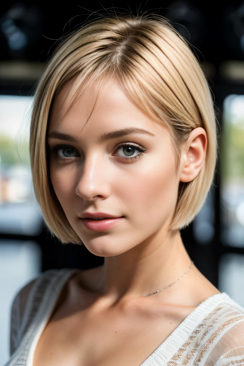 highest quality, 8K, masterpiece, photorealistic, Full body Esbian, breast enhancement, young girl pictures,  short hair, (view audience:1.5), (detailed pupil), (natural soft light), (attractive), Bokeh, beautiful face, super dense skin, perfect shining eyes, skin pores, soft hair, fabric stitching, fabric texture