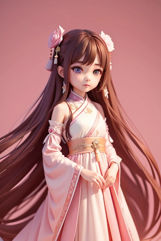 monochrome、girlと一緒に, a bit、amber, , pastel silk pink medium dress, luxury fabric、漢服ドレス girlが着る服とは?、Traditional Chinese、Features a luxurious design and color。the dress is normal、Design that covers all body shapes、Features long sleeves and ornate decorations.。 hairstyle: girl&#39;hair、伝統的な中国hair型にアレンジされているかもしれません。It is commonly decorated with hair ornaments or hairpins.。Bun or long hair（Benpatsu）styles such as。 ornaments: 漢服の服を着たgirl、ornamentsを身につけることがあります。This too、necklace、earrings、手首や足首のornamentsなどが含まれる場合があります。これらのornamentsは、It is generally chosen to match the design and color of the dress.。.。 facial expressions and poses: girlの表情やThe pose is、You can be calm and classy。Does she have a confident smile???、or、she may be smiling like a woman..。The pose is、A design that brings out her elegance and elegance.。 background: 絵のbackgroundには、May depict traditional Chinese landscapes and architecture.。for example、garden、temple、or mountains々may be drawn。this is、Helps add Chinese culture and atmosphere to the overall picture。 long hair、long dress、super beautiful、超delicate、super masterpiece、Big eyes、The finest dresses、brown hair、amber, , medium pastel violet white, luxury fabric, dithering, extensive,viewer lucky brown,wearing a dress、、There are no protrusions on the head、頭部hairの毛部分に突起はありません., long hair、long dress、super beautiful、超delicate、super masterpiece、Big eyes、delicate、super beautiful、Hanfu Pink、超delicate、