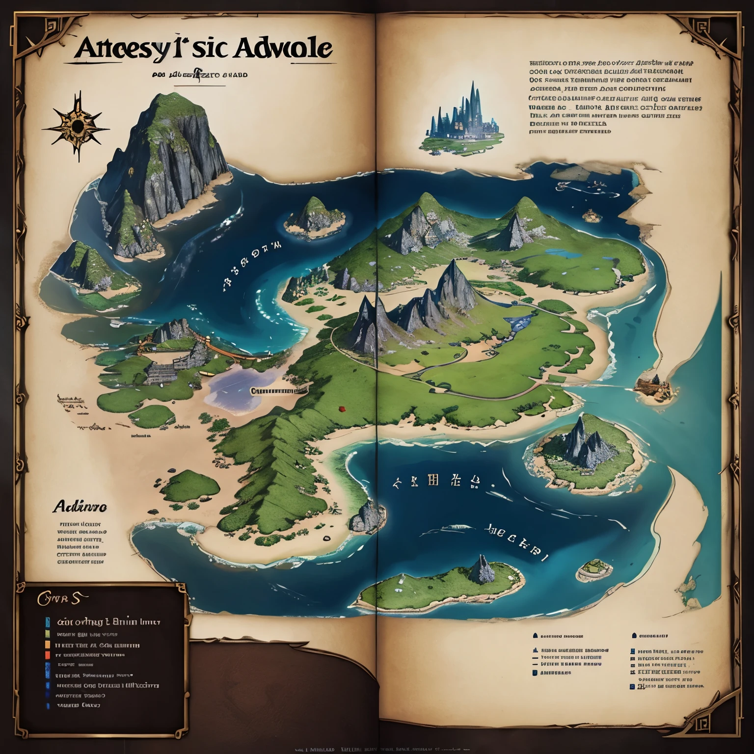 Fantasy world, map guideline, places