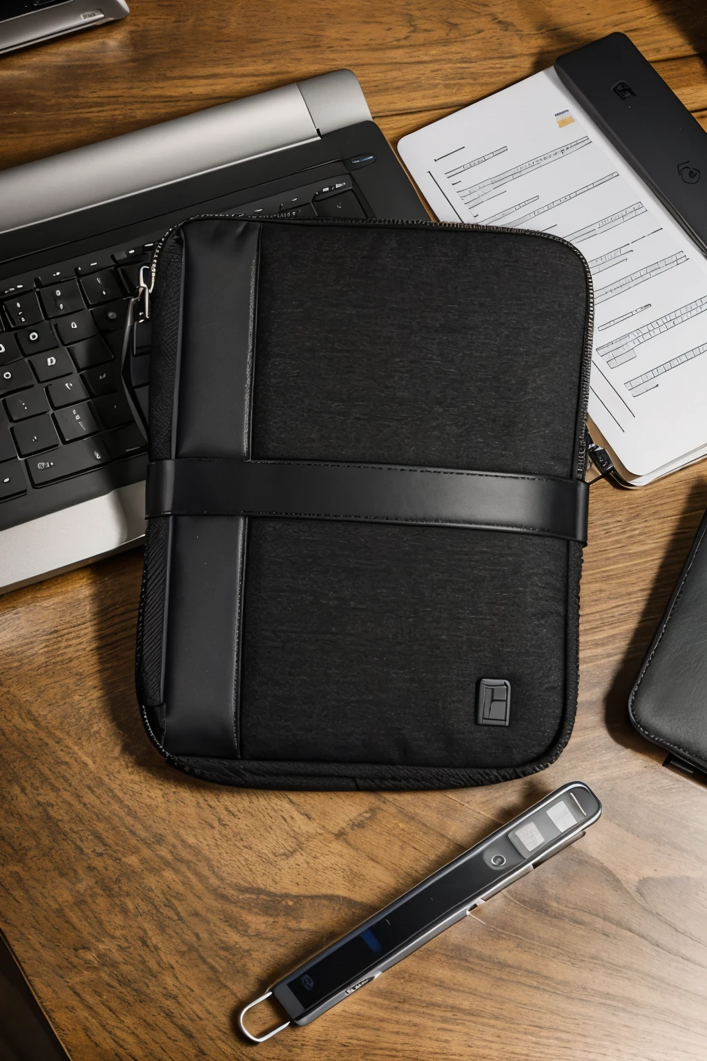 The laptop sleeve with a built-in paper organizer and detachable keychain holder keeps your documents and keys organized while protecting your devices on the go. More