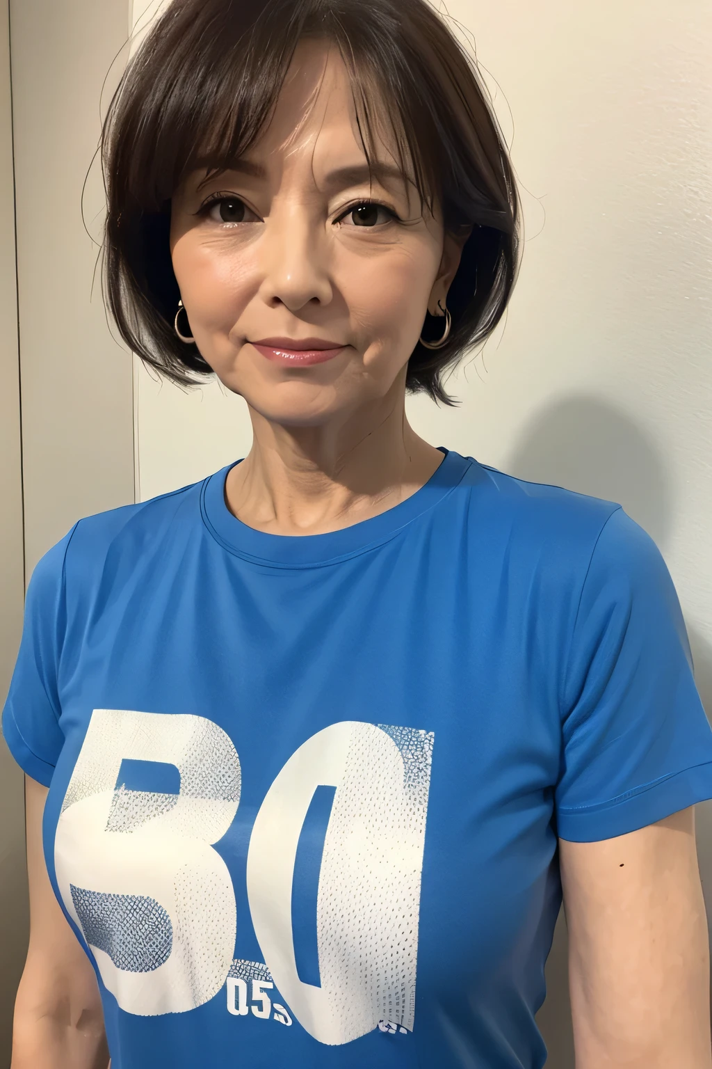 miss,50 years old,full,t-shirt,Upper body