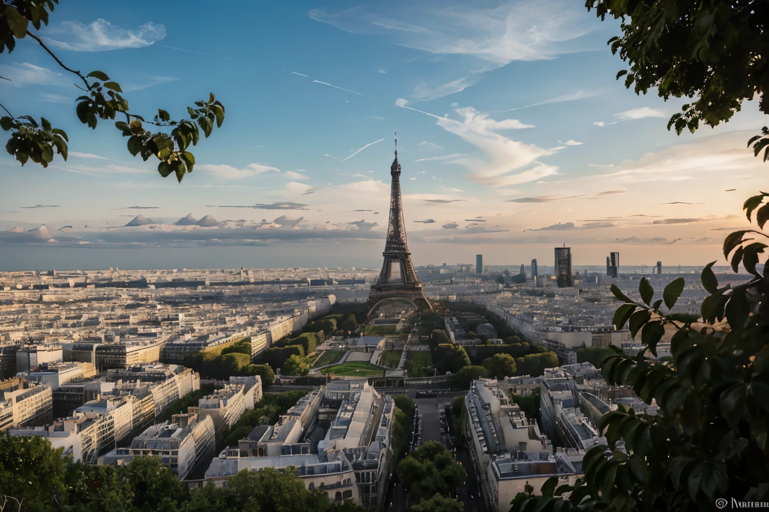 Paris from Montmartre: The view of Paris from this hill showcases the iconic Eiffel Tower and the cityscape.