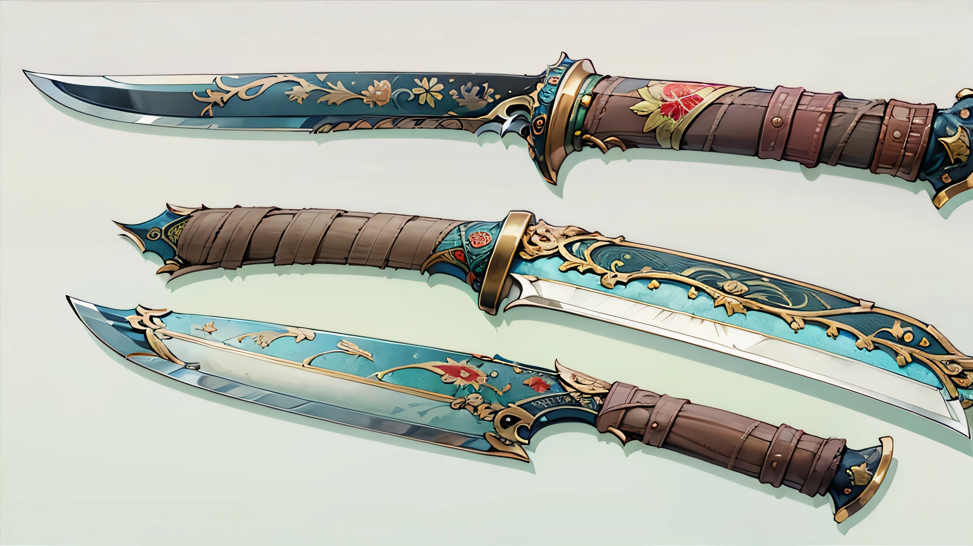 (((best quality))), (((masterpiece))), Weapons to be included in the Weapon Encyclopedia, chinese sword, a knife with a large blade, white background