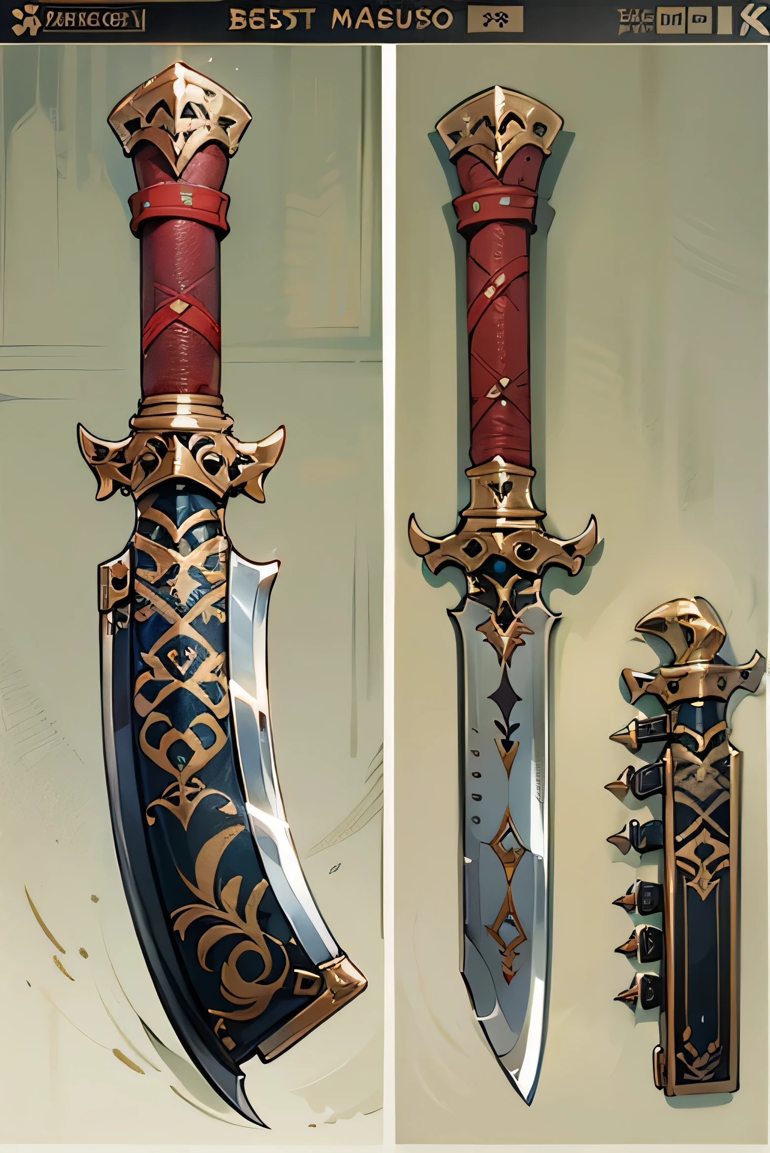 (((best quality))), (((masterpiece))), Weapons to be included in the Weapon Encyclopedia, chinese sword, a knife with a large blade, white background