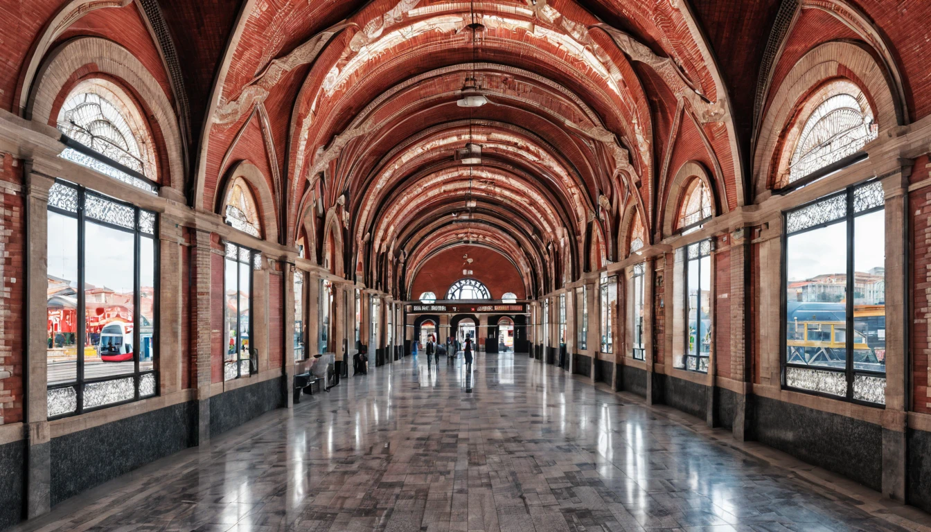 Sirkeci Station in Istanbul,  a unique architectural.  Hyper detail inside. Sharp and crisp texture.