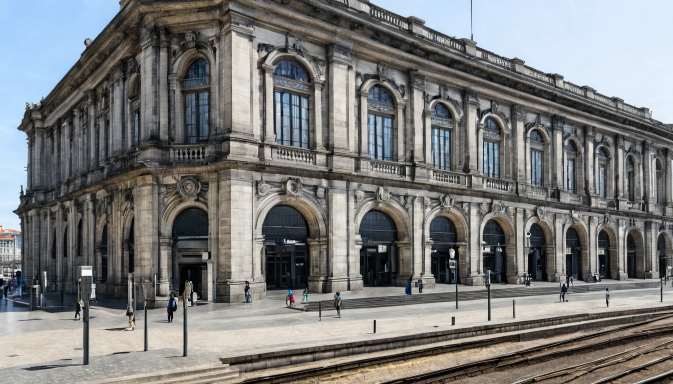 São Bento Railway Station in Porto, Portugal,  a unique architectural.  Hyper detail building. Sharp and crisp texture.