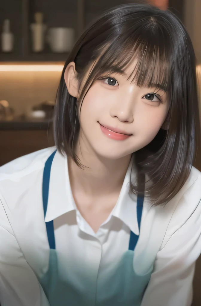 table top, highest quality, 8k, 15 year old student, Japanese、teen, RAW photo, award winning portrait, laughter, alone, night, idol face, viola lace, gardenia, delicate girl, Upper body, Digital single-lens reflex camera, looking at the viewer, Frank, Sophisticated, Zora々right, thin arms, professional lighting, film grain, chromatic aberration, (Eye and face details:1.0),　black haired、drooling eyes、Japanese high school girl、cute face:1.2,