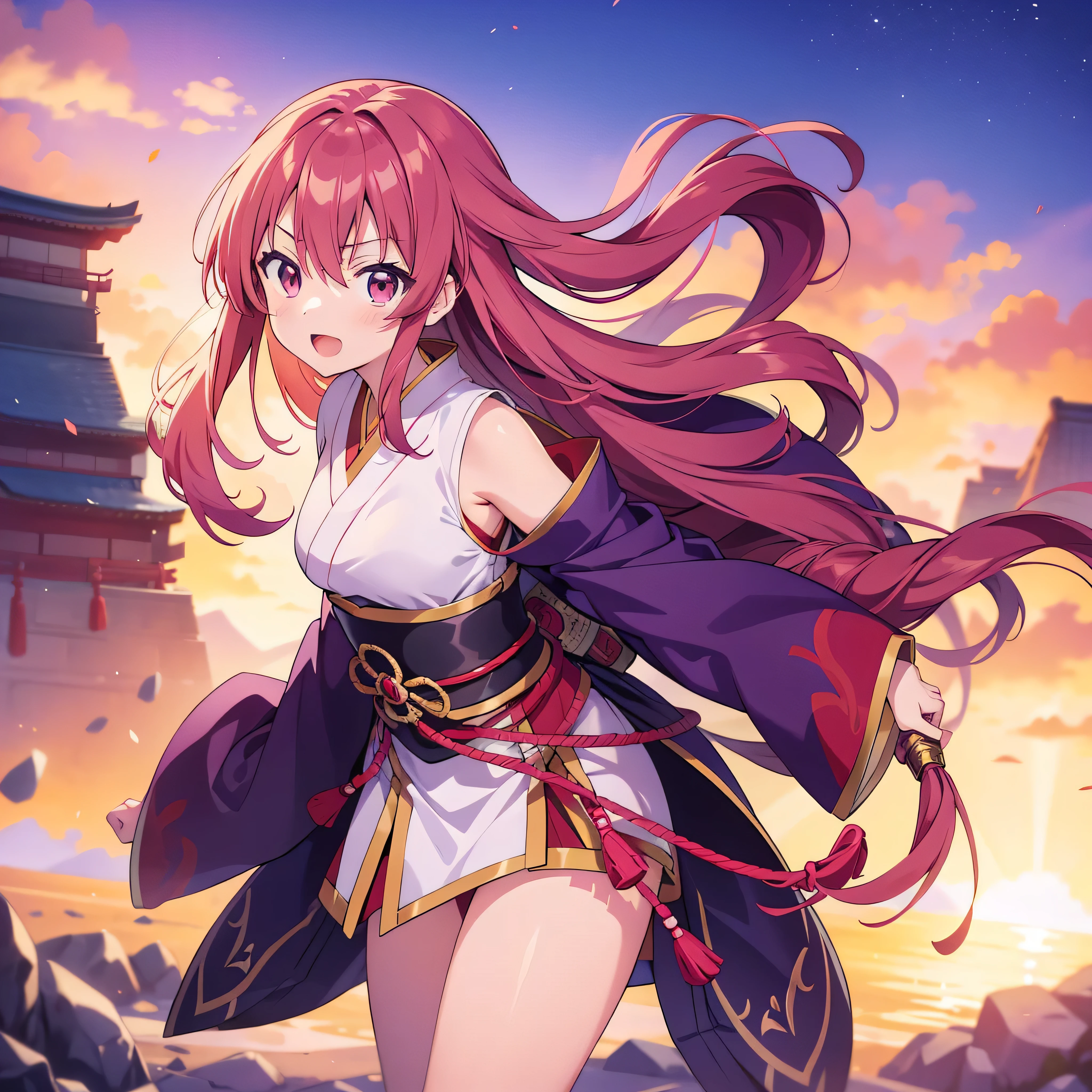 eautiful Japanese anime style image of warrior girl, anime style
