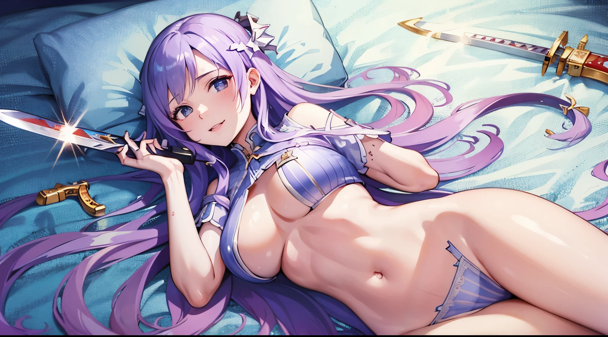 girl 1, belly button, big breasts, Queen, bullying, There's blood on my body, blood on armor, Blood in the belly button, blood in the stomach, There's blood on my chest, expensive, belly buttonに血 ,blood in the stomach, gun, knife, sword, war, underwear, kill, cut off the head, shot from below, sensual, There's blood on my chest, smile