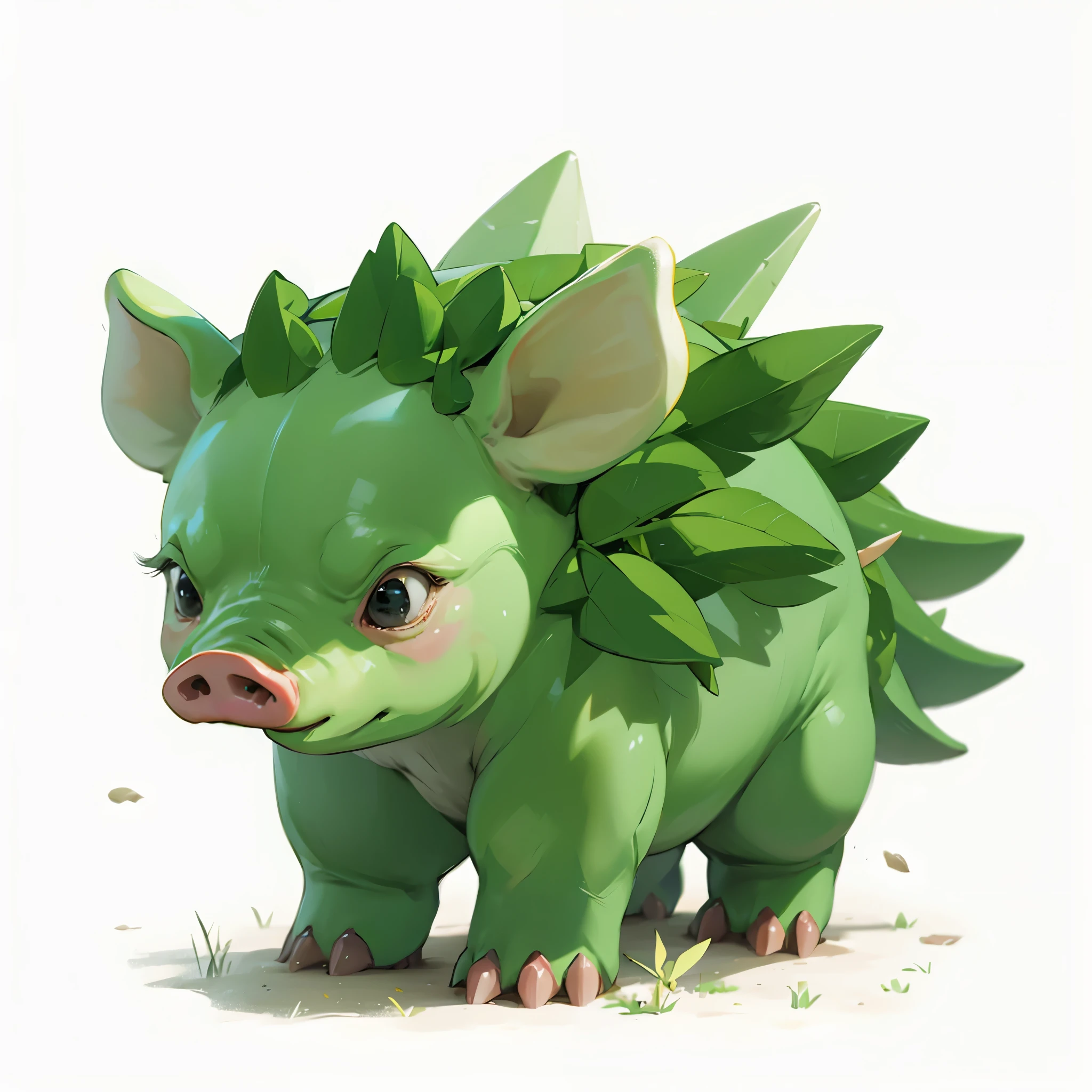 Grass background, pig, dinosaurus, Cristal 