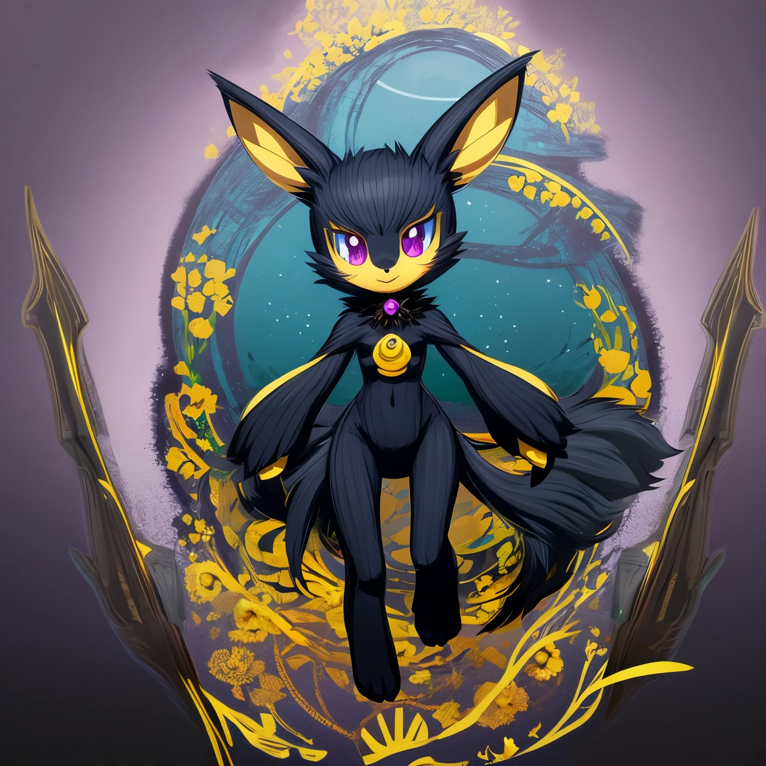 Female Umbreon anthropomorphic Pokemon