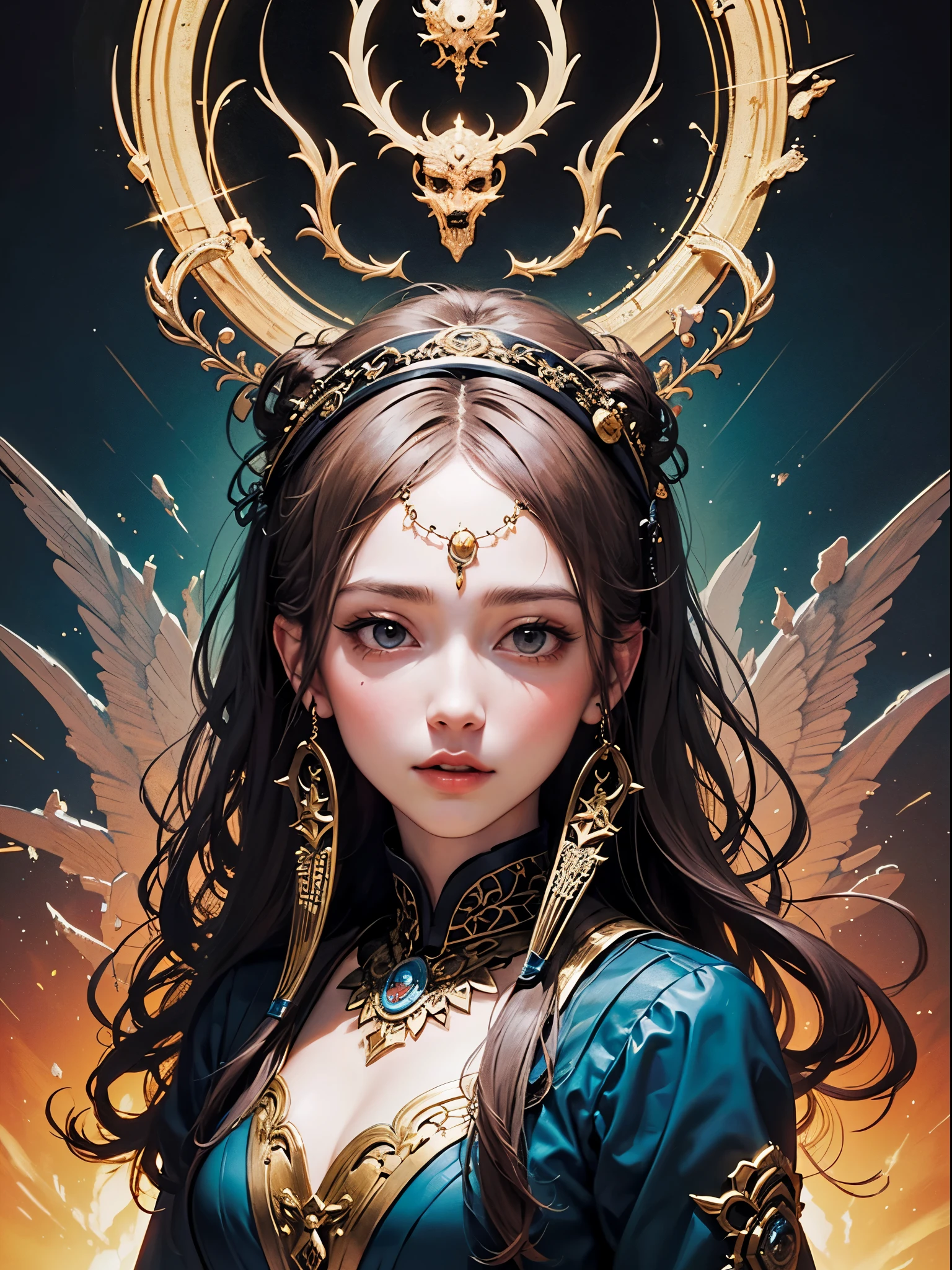 official art, unity 8k wallpaper, super detailed, beautiful and aesthetic, masterpiece, highest quality, (zentangle, mandala, tangle, entangle), (fractal art:1.3) , 1 girl, very detailed, dynamic angle, cowboy shot, the most beautiful form of chaos, elegant, brutal designer, Bright colors, romanticism, Written by James Jean, robbie dowi antono, Los Tran, francis bacon, Michael Mraz, Adrian's genius, Petra Cortright, Gerhard Richter, takato yamamoto, ashley wood, in the atmosphere, ecstasy of notes, Streaming notes are displayed