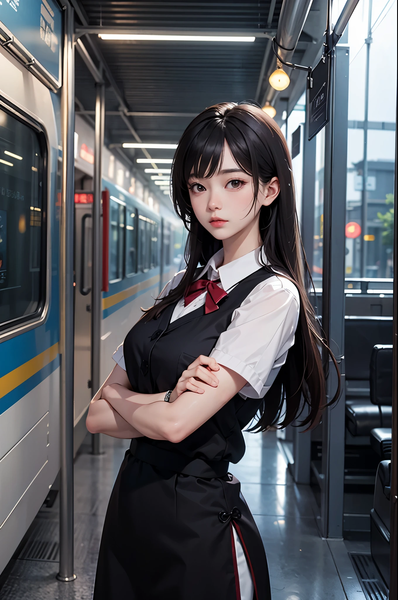 comics, bright starry sky. romantic train station, Xin Haicheng's pictures, pure, concept art, Lofi Art style, reflection. author:Xin Haicheng, Lofi Art, Beautiful anime scene, anime scenery, Detailed Landscape—Width 672, Xin Haicheng's style, Xin Haicheng的風格, Enhance details.