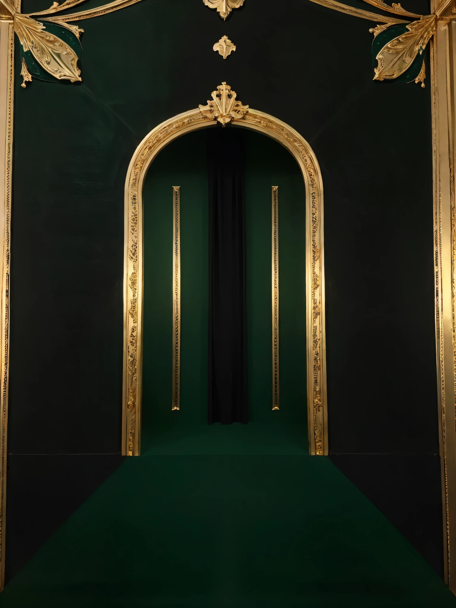 (((FONDO DE PORTADA VERDE Y NEGRO, ESTILO ANTIGUO, SYMMETRIC DETAILS IN GOLD)))