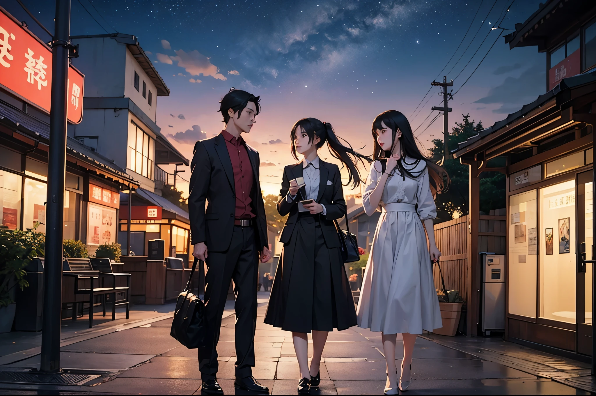 comics， bright starry sky. 浪漫bus stop，bus stop，After the rain, Xin Haicheng&#39;s pictures, pure, concept art, Lofi Art style, reflection. author：Xin Haicheng, Lofi Art, Beautiful anime scene, anime scenery, Detailed Landscape—Width 672, Xin Haicheng&#39;s style, Xin Haicheng的風格, Enhance details.