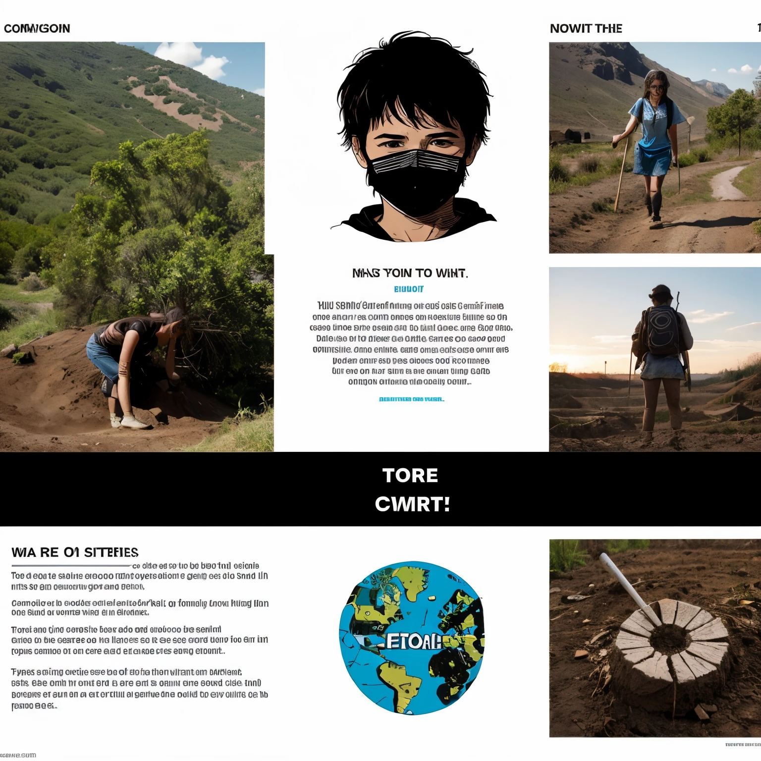create a minimum of 5-page short comics story, centered on the theme #GetDirty ForGood, which shows how the youth can care for the environment in unique, innovative ways.