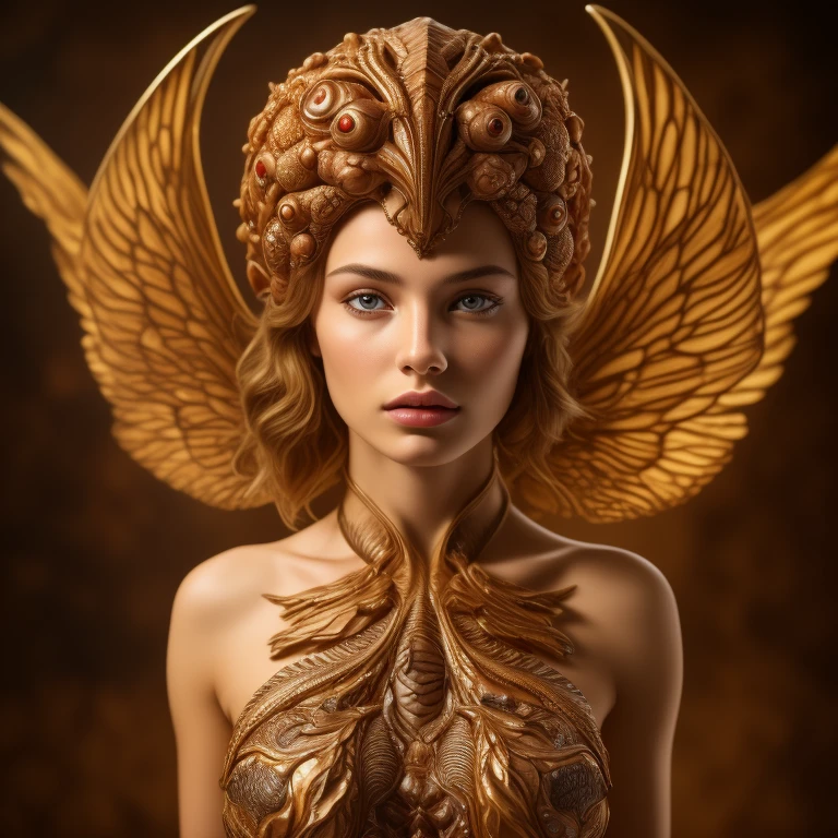 (Masterpiece:1.3), (8K, Photorealistic, RAW photo, Best Quality: 1.4), Venus alien, scales covering her body,  intricate gills, evolved multiple eyes, membranous wings, toxin-secreting glands, High Definition, Golden Ratio, Detail Face, Look at the Beholder, (Shoulder Look)