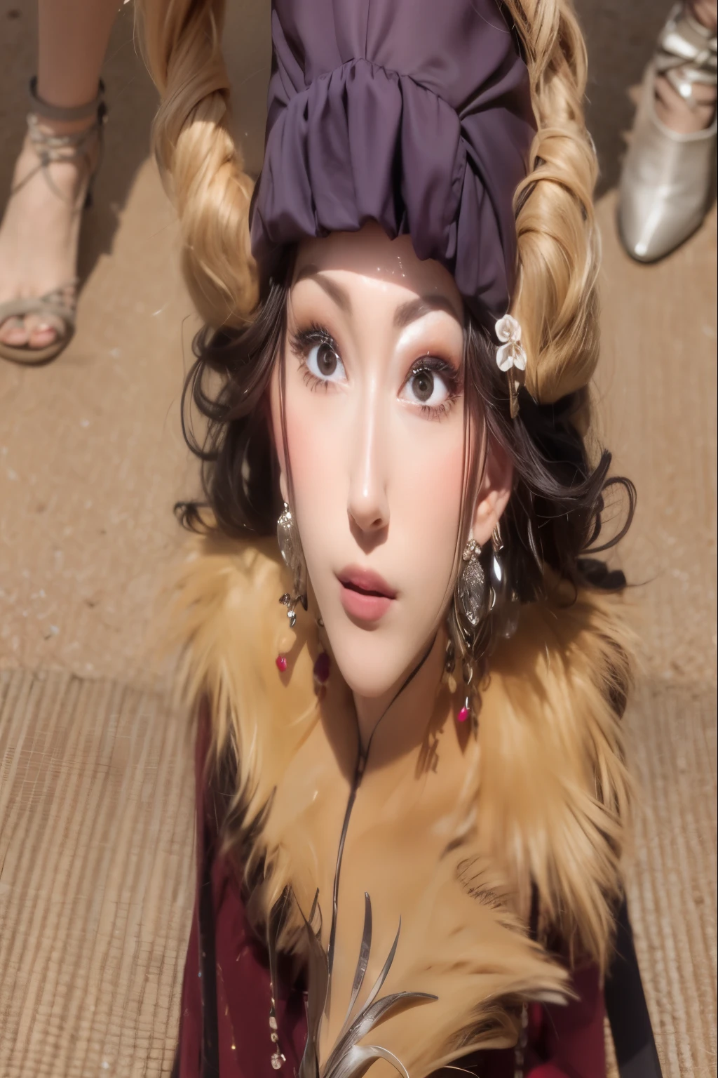 A closeup of a woman