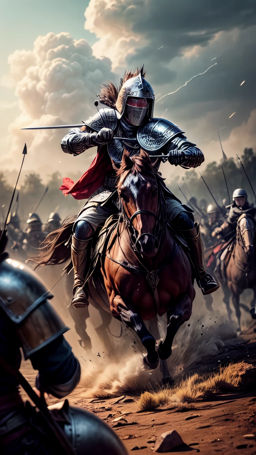 The Battle of Stamford Bridge in 1066 was a pivotal conflict during the Norman conquest of England. To depict this historic scene with high-quality and vivid details, you can use the following prompt:
(a fierce, large-scale battle, epic clash),(best quality,4k,highres:1.2),ultra-detailed, HDR, professional,"vivid colors, vibrant hues","dust and dirt flying everywhere, chaotic battlefield", (warriors equipped with chainmail, helmets, and shields),(Norman knights and English soldiers),(feudalistic atmosphere, medieval setting),"sharp focus on the warriors' determined faces",(realistic,photorealistic:1.37) portraits of King Harold Godwinson and King Harald Hardrada, (heroic leaders, fearless fighters),(intense sword fights and archery),(brutal hand-to-hand combat), (Norman invasion army),(arrows piercing the sky, arrows raining down on soldiers), (English resistance, last stand),(peaceful English countryside in the background),(wooden shields, spears),(sounds of clashing swords and roaring battle cries),(defeat of King Harald Hardrada),(significant turning point in history).