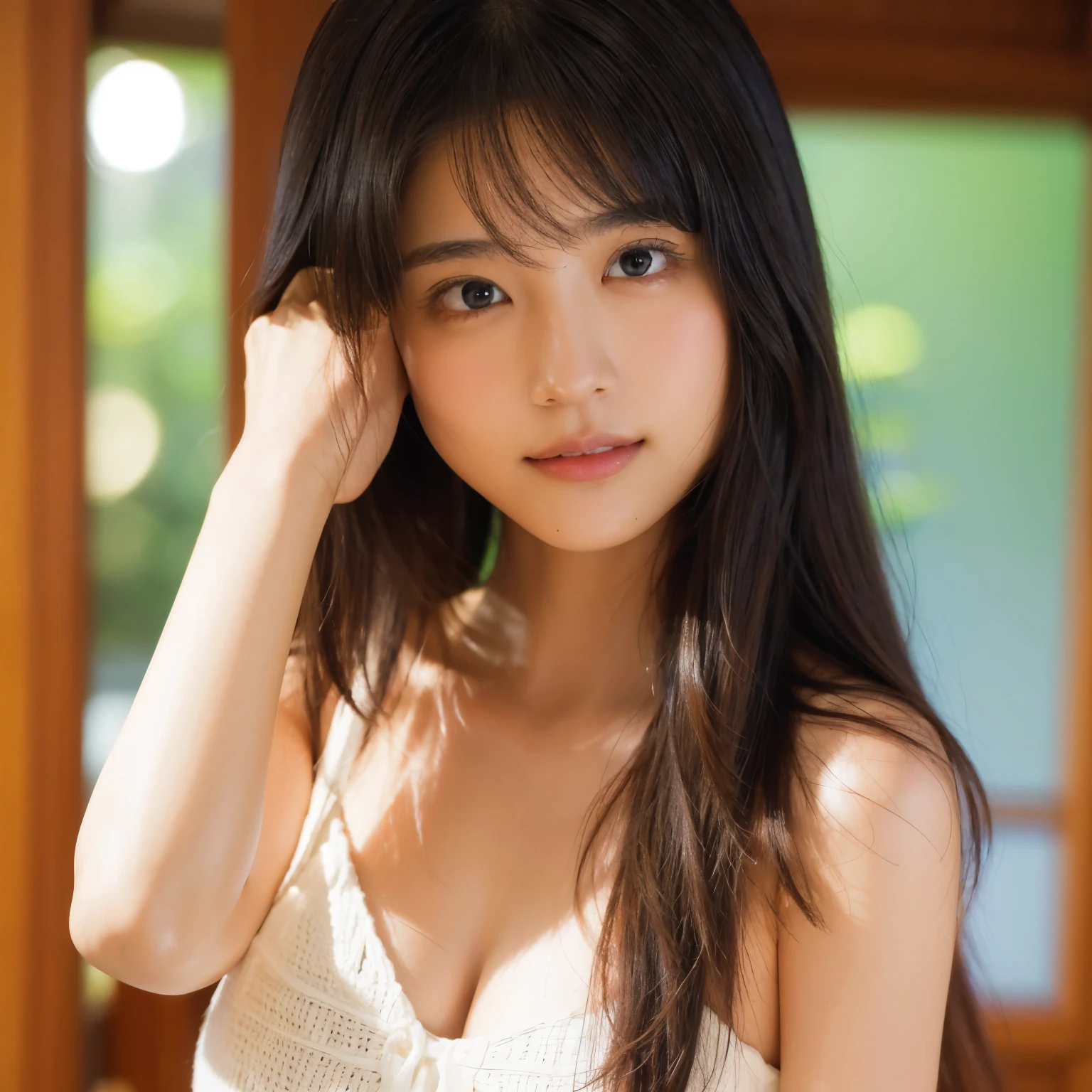 identical twin sisters、Highly detailed CG Unity 32K wallpaper, realistic , photo-realistic , RAW photo , High-definition RAW color photo , professional photos , highest quality , 超A high resolution , super detailed , official photo . break out of sharp focus , detailed shadow , soft lighting , Bokeh , bloom , light from the front , cinematic lighting , light shines on your face , beautiful lighting , retro environment , camera flash , polaroid photo , i will fix it , graduated tone , film grain . adorable girl , kind , thank you , enchanting smile , natural makeup , beautiful eyes , Big eyes , natural eyes . thin eyebrows . break small breasts . slim . low length . beautiful skin . glowing skin . smooth skin . natural skin . Blake POV . ((close)) . (beautiful face) .identical twin sisters、 half body shot,Cute girls with high details,(20-year-old)、