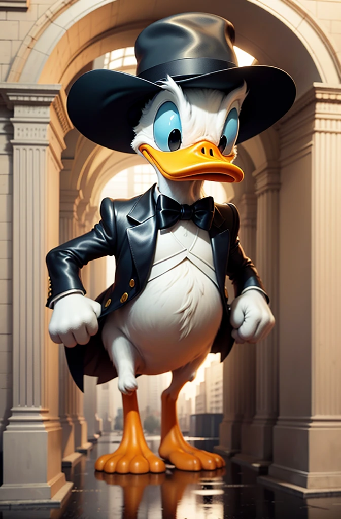 donald in black suit, City, whitegloves