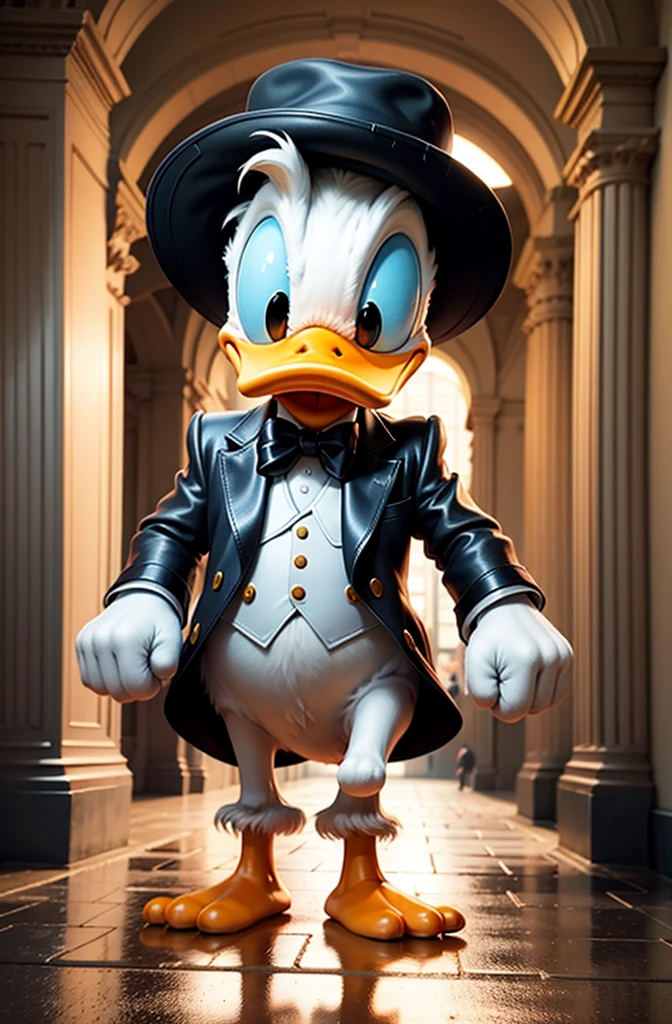 donald in black suit, City, whitegloves