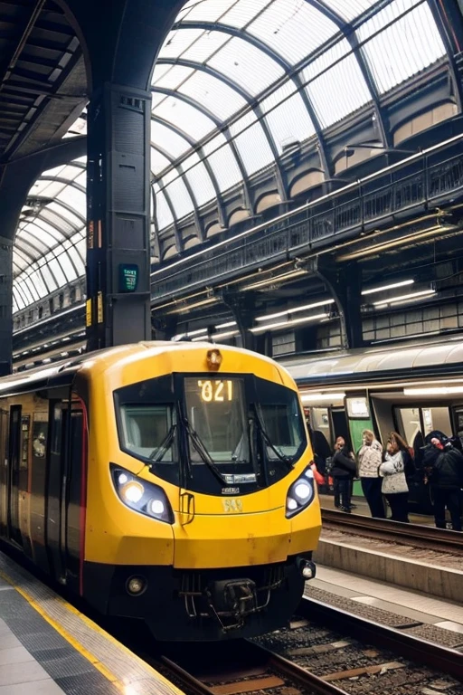 ((highest quality)), ((masterpiece)), (be familiar with), Luxury train parked at Antwerp Central Station