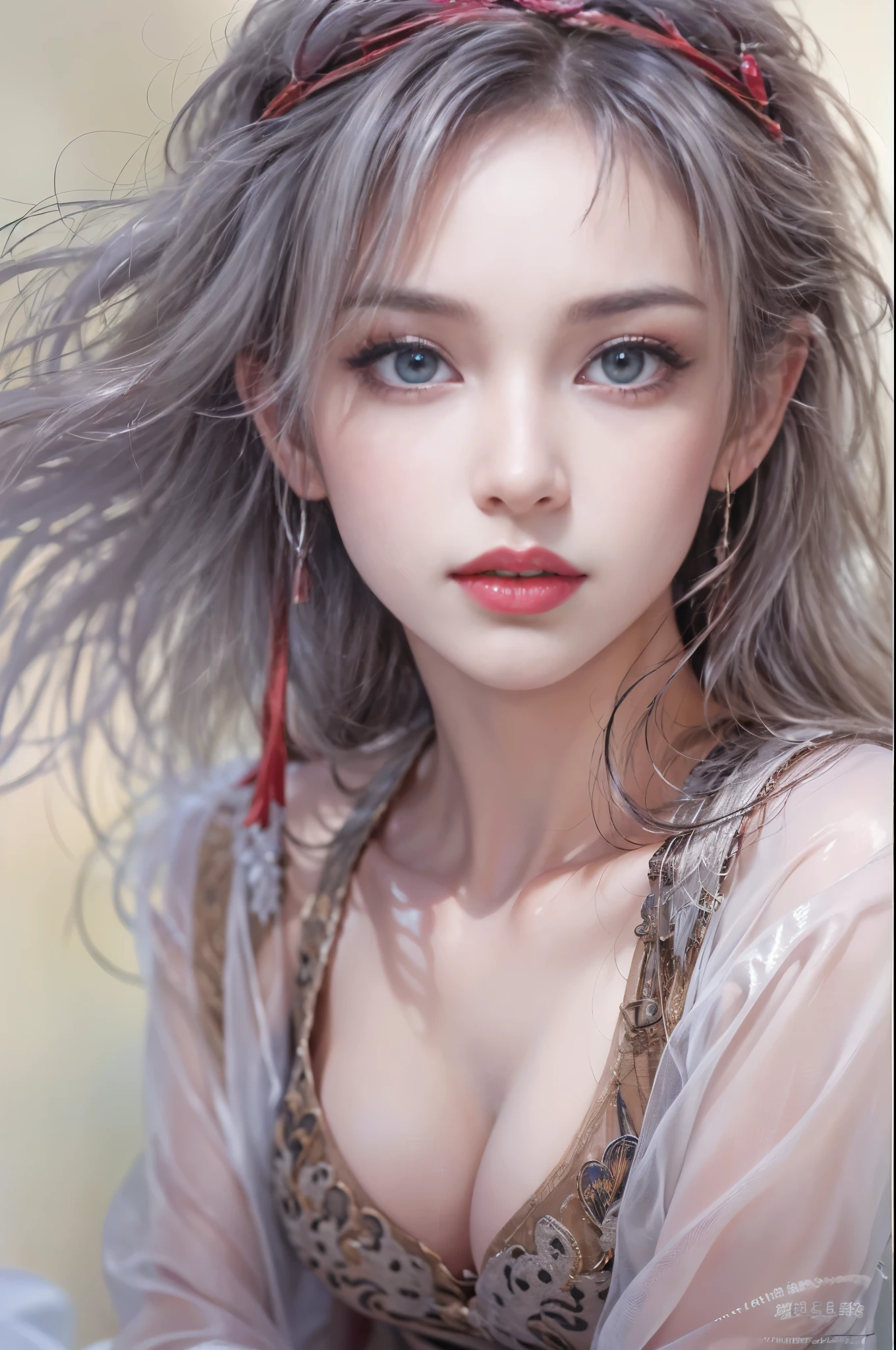 ((master piece:1.4)、(highest quality:1.4)、(realistic:1.7))）Surreal portrait of a beautiful girl、超beautiful girl、((1 girl:1.4))、Radiant natural skin texture、authority luis royo（Written by Luis Royo）、19 years old、(upper arm:1.4、two legs:1.4)、(perfect anatomy:1.4)、(完璧な女性のbody:1.4)、girl portrait、接写body撮影ティナステピース:1.4), (highest qualityの:1.4), (realistic:1.7), Written by Luis Royo, beautiful girl, 超beautiful girl, ((1 girl:1. 4), Radiant natural skin texture, authority luis royo, 19 years oldの, (完璧な女性のbody: 1.4), (完璧な女性のbody: 1.) 4), girl portrait, Close-up、body）, fantasy art, soft front light, beautiful expression, cute face, beautiful breasts, big full breast: 1. 2, beautiful butt, fine eyes, Clear and eye-catching, beautiful and attractive, beautiful eyes, thin waist, immature, red lips, ((gray hair, long hair)) , 1 screen display, ((Woman crawling on all fours on a silk bed)), (sexy posture), (milky way in the sky),((Red T-back pants))、((red garter and garter belt))、(laughter),((Rear view))、((look back))、((膣兰)）、((erection)）