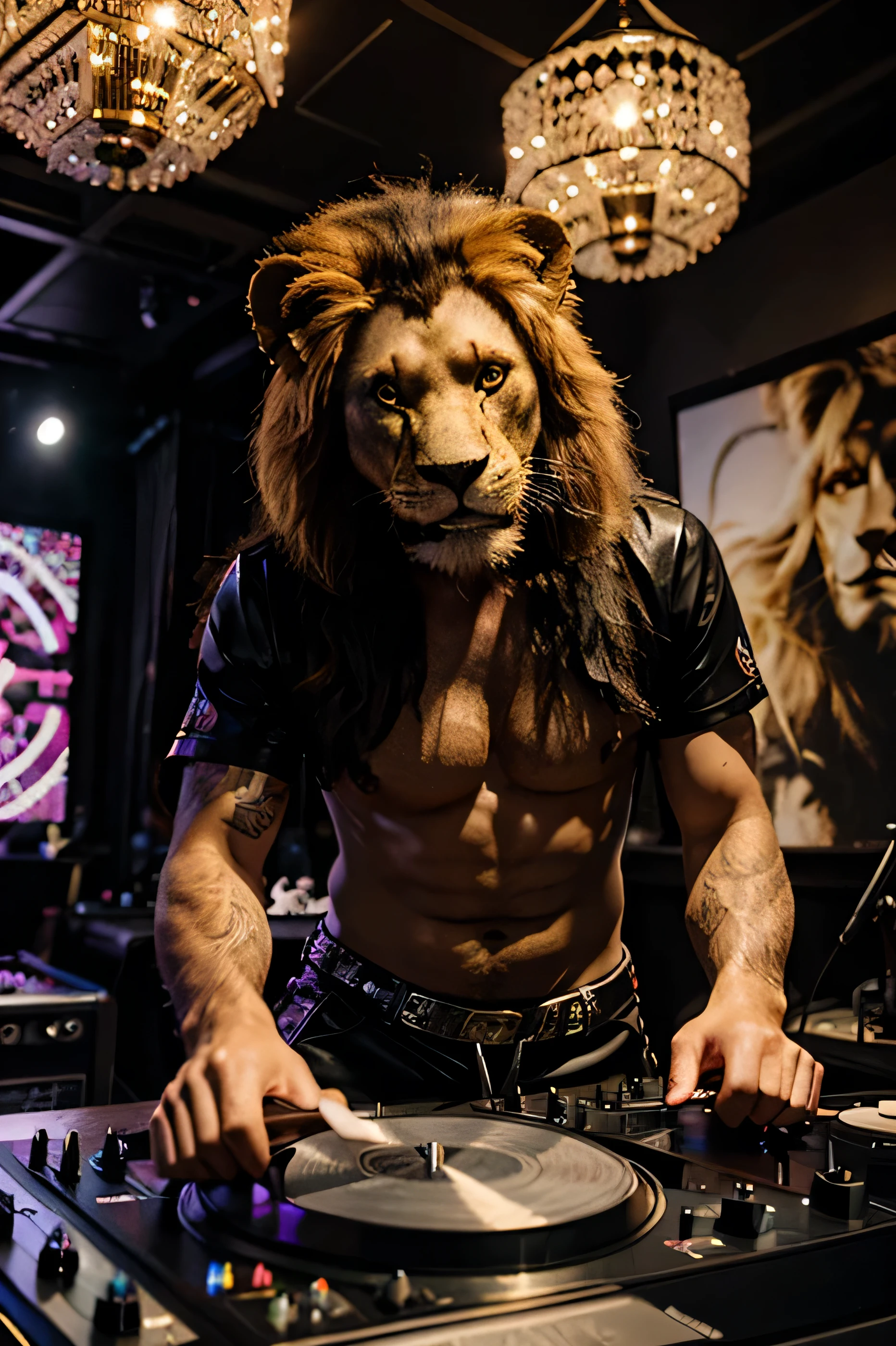 Embedded with cursed gems。
A tail grows、Next, body hair grows all over the body.。
Panting with the pleasure of transformation、
Eventually, along with the climax of the male organ、I was transformed into a lion beastman who shook his genitals and only thought about mating.。