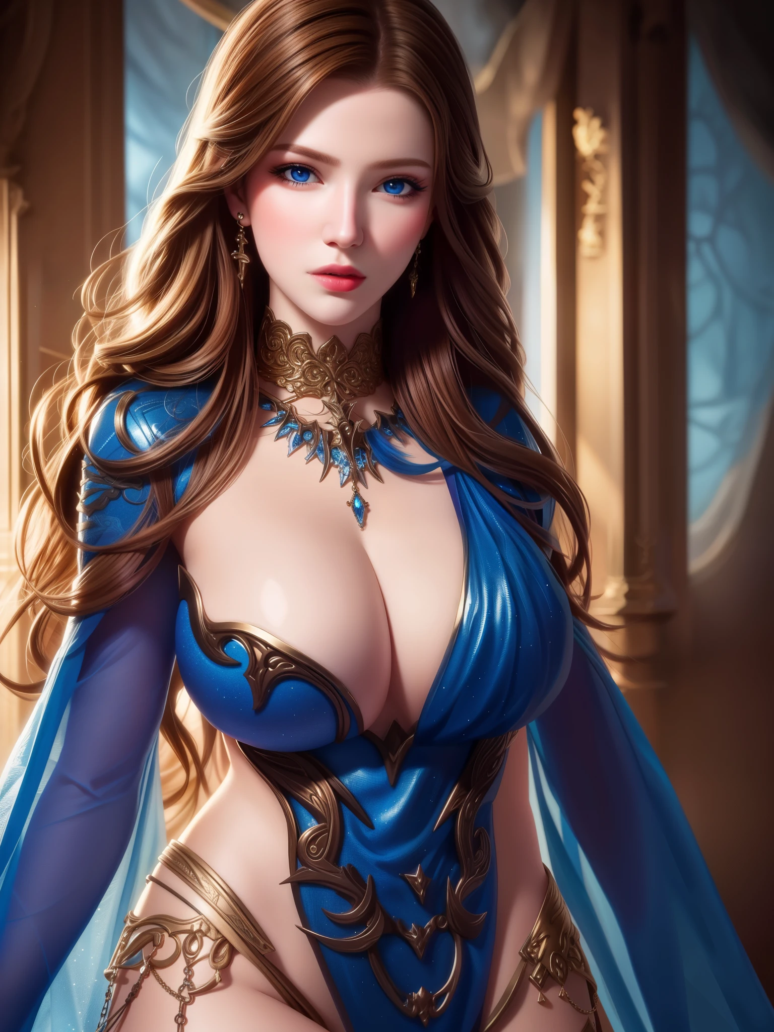 detailed lips, long wavy hair, serpents for hair, fierce expression, pale complexion, mesmerizing gaze, mythical creature, dark and mysterious background, vibrant colors, soft lighting, (hyperrealistic), (illustration), (high resolution), (8K), (extremely detailed), (best illustration), (beautiful detailed eyes), (best quality), (ultra-detailed), (masterpiece), (wallpaper), (photorealistic), (natural light), (detailed face), (high detailed realistic skin texture), (anatomically correct), (solo), (1 girl:1.51), (high detailed realistic hair), (caramel hair:1.35), (heterochromic eyes), (detailed eyes), (blue eyes:1.37), (sparkling eyes), (realistic huge breasts:1.5), (slender abs), (dynamic pose), (closed tiny mouth:1.3), (concentrated expression), (upon body from head to thigh:1.33)