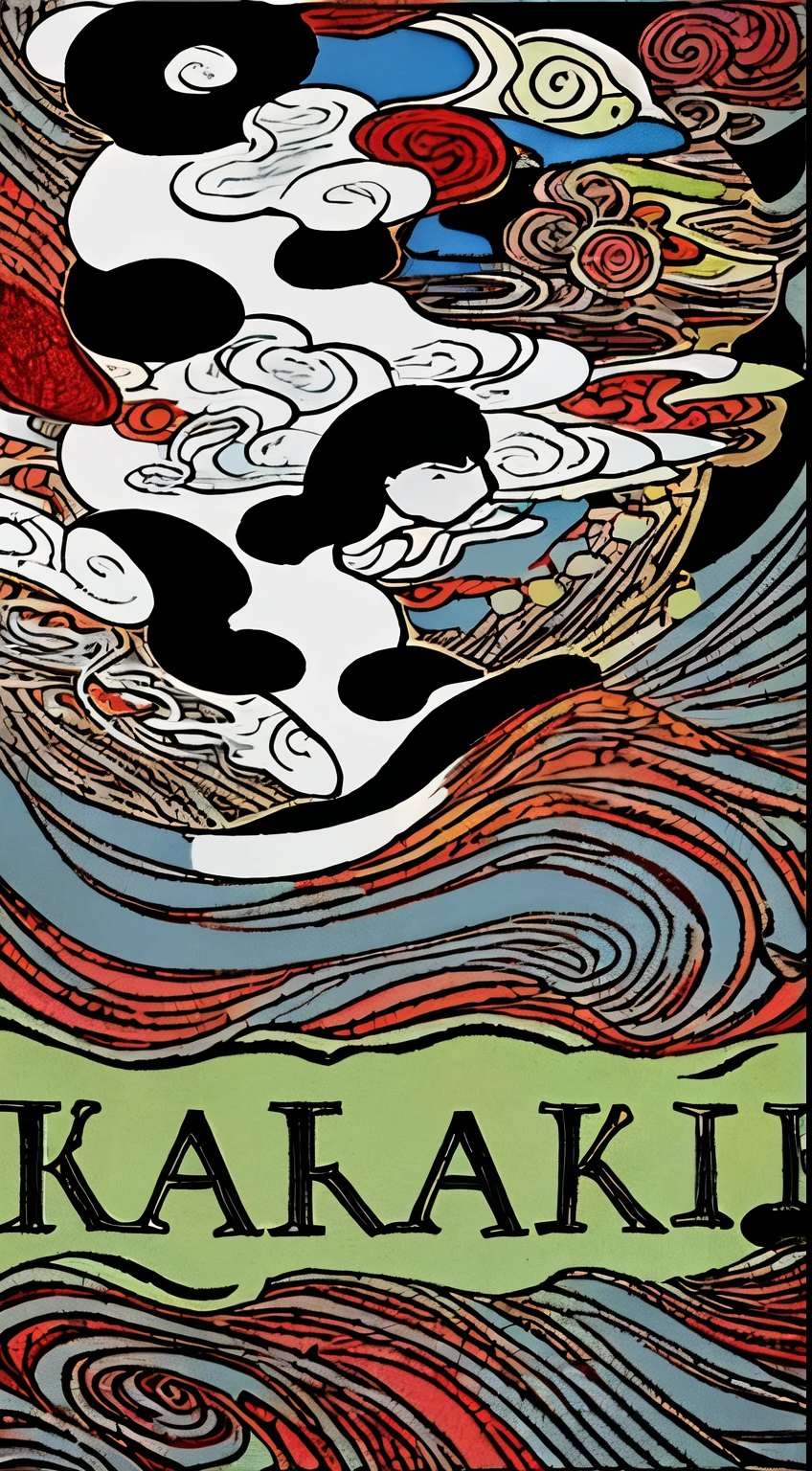 Arafed image of bookstore logo, inspired by Kagaku Murakami, by Kagaku Murakami, inspired by Kaburagi Kiyokata, inspired by Katsushika Ōi, who are you, Works inspired by Nakahara Nantenbo, classic kabuki, Works inspired by Kano Hogai