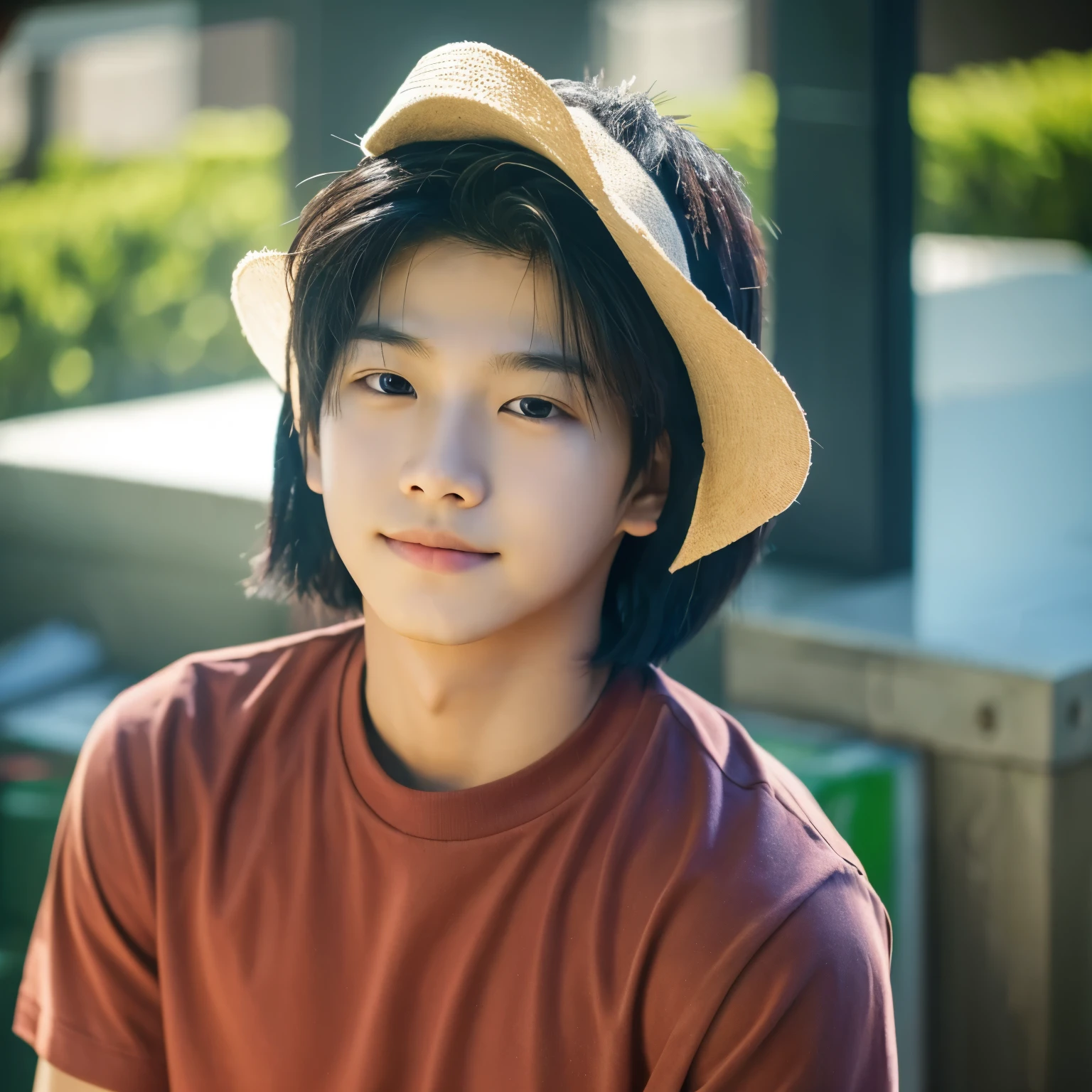 -yeld, h-Filipino-Korean boy who looks like Mark Tuan GOT7, mask on head, sidelighting, light particles