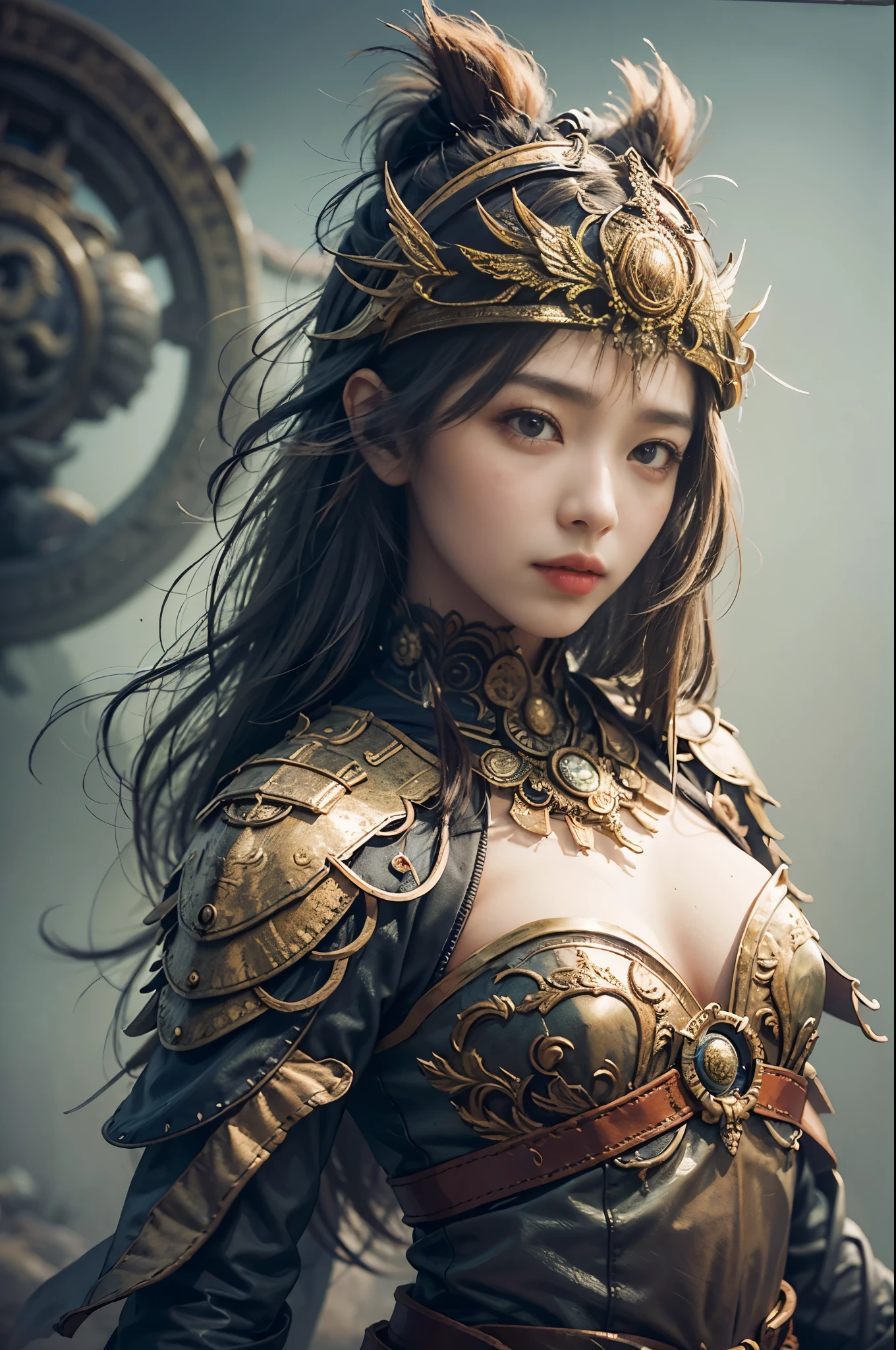 a sinister chinese girl, seven-part shooting, (Ancient battlefield in the East: 1.2), (weapons in hand: 1.2), vampire fangs, Ultimate quality, CG统一8k, Super exquisite, Blurred background, panoramic depth, HDR high dynamics, True restoration, Complex and extreme details, Perfect presentation of Midway’s artistic style. actual, elegant, goddess, Surrealism, high detail, hegemony, light, Ray tracing, shadow, 超HD, retina, masterpiece, precise, anatomically correct, textured skin, Ultra-detailed, high detail, high quality, high quality, Award-winning, best quality, high resolution, 1080p, 16k, 8k, 4k, HD