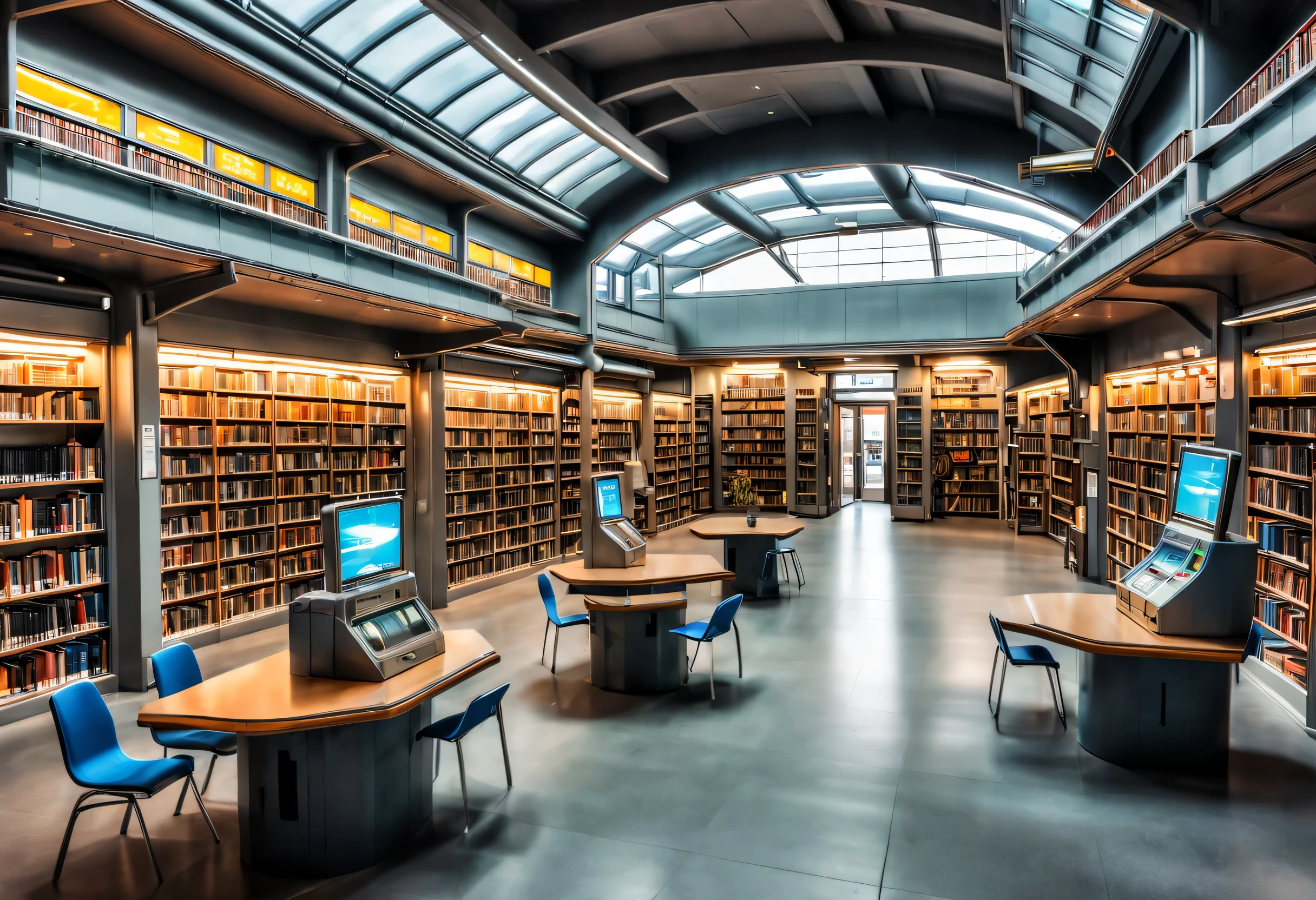station, 图书馆式station, Tons of books, Stop signs, people waiting for bus, future car, sense of technology, cyberpunk, future, Science fiction,,Real Estate,long term exposure,high dynamic range,minimalist,philippe starck,