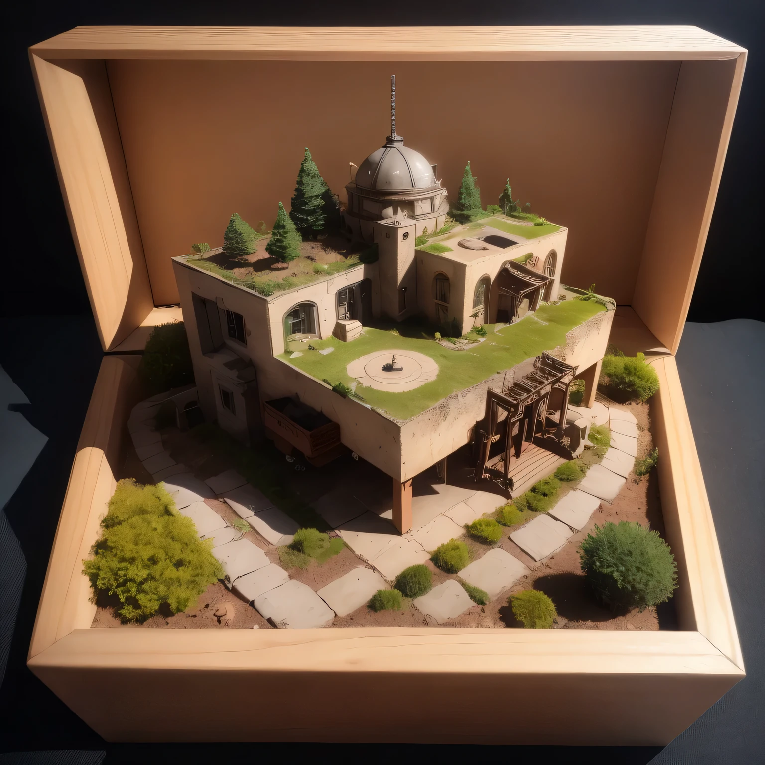 3598年Mars realistic model, (split ends, original photo, best quality, masterpiece:1.4),Steampunk Cyberpunk 6820 City,(CyberpunkMars light:1.3), Mars (related to land),(in a small nature box:1.3),Isometric, small nature, landscape on foundation,landscape,