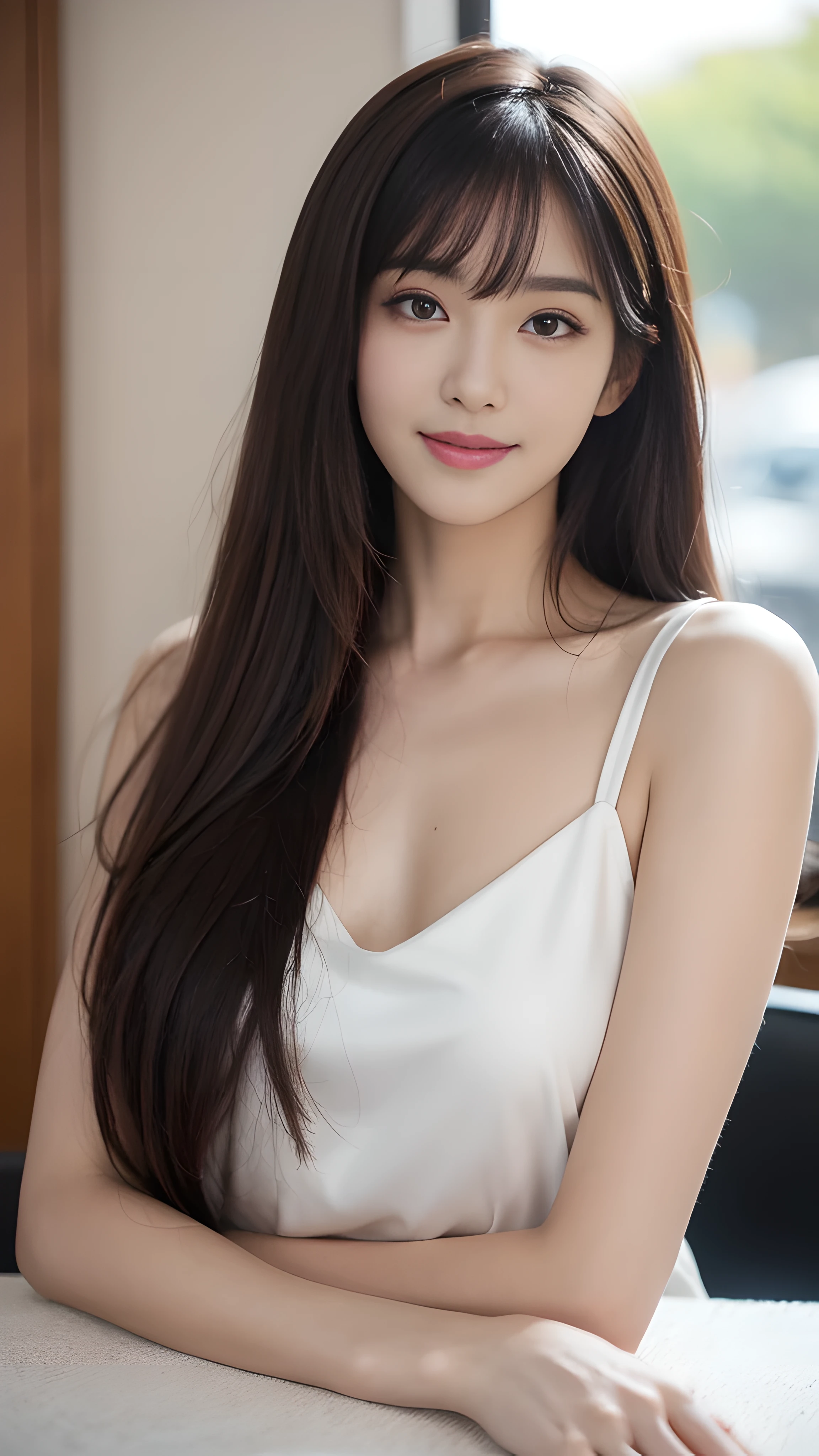 (table top:1.3), High resolution, Super detailed, Highly detailed CG Unity 8k wallpaper, realistic, photo-realistic, RAW photo, beautiful and detailed face, white skin, realistic skin, fine fabric texture, detailed hair texture, perfect proportions, beautiful face, Accurate, anatomically correct, Highly detailed face and skin texture, natural neck length, (beautiful hand air skin:1.2), thin legs, thin legs, fine eyes, symmetrical eyes, light brown eyes, double eyelid, thin eyebrows, (glossy lips:1.4), (goddess smile:1.2), 
break, 
(classy and cute girl:1.3), 
(medium big breasts), (slender body shape:1.2), 
(Hair color is random, hair length is random, Hairstyle is random), ((long hair, asymmetrical bangs:1.2)), (upper body shot:1.2), 
 ,bus guide、night、cold winter season、nice random place、outside、The presence or absence of a hat is random..、Random outfit with random colors, but、that dress is so sexy、male