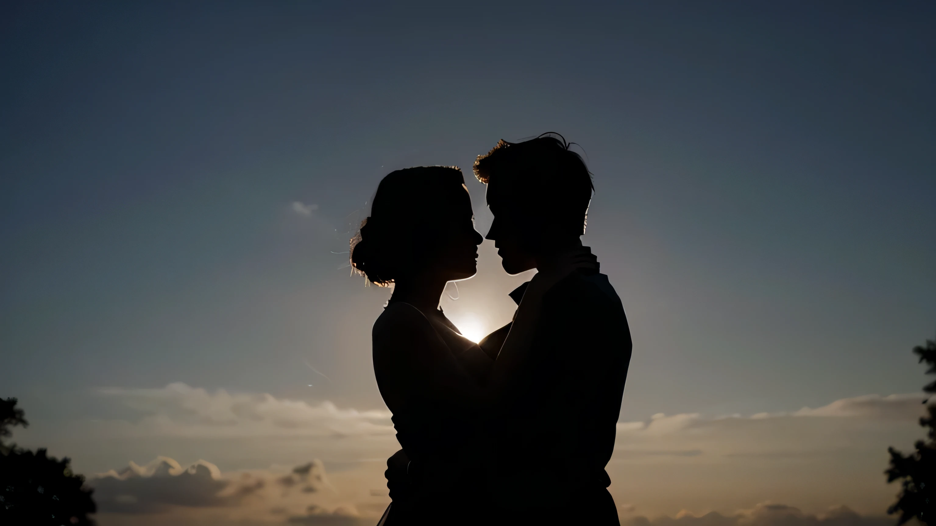 sillouette love couple romantic