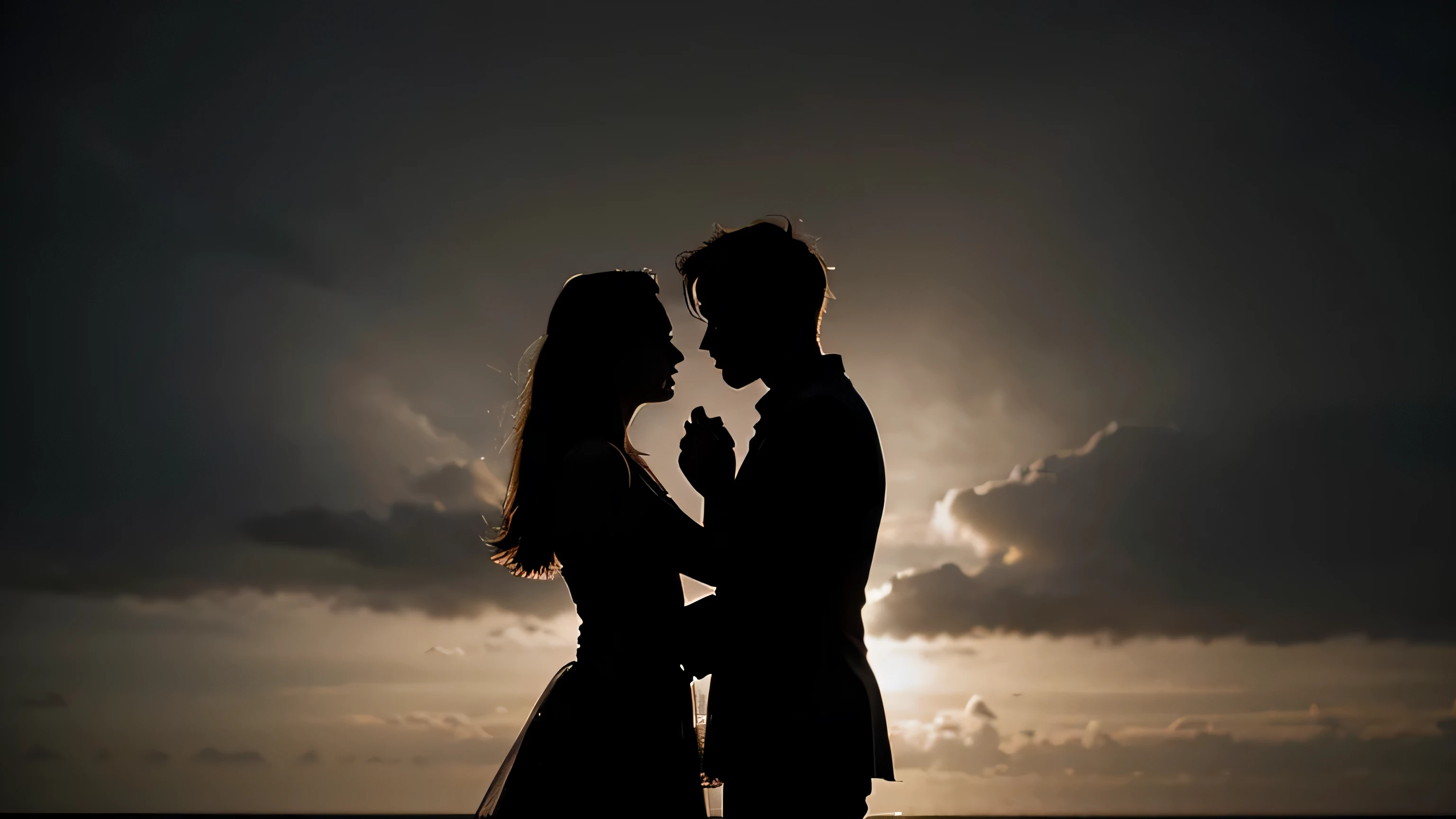 sillouette love couple romantic