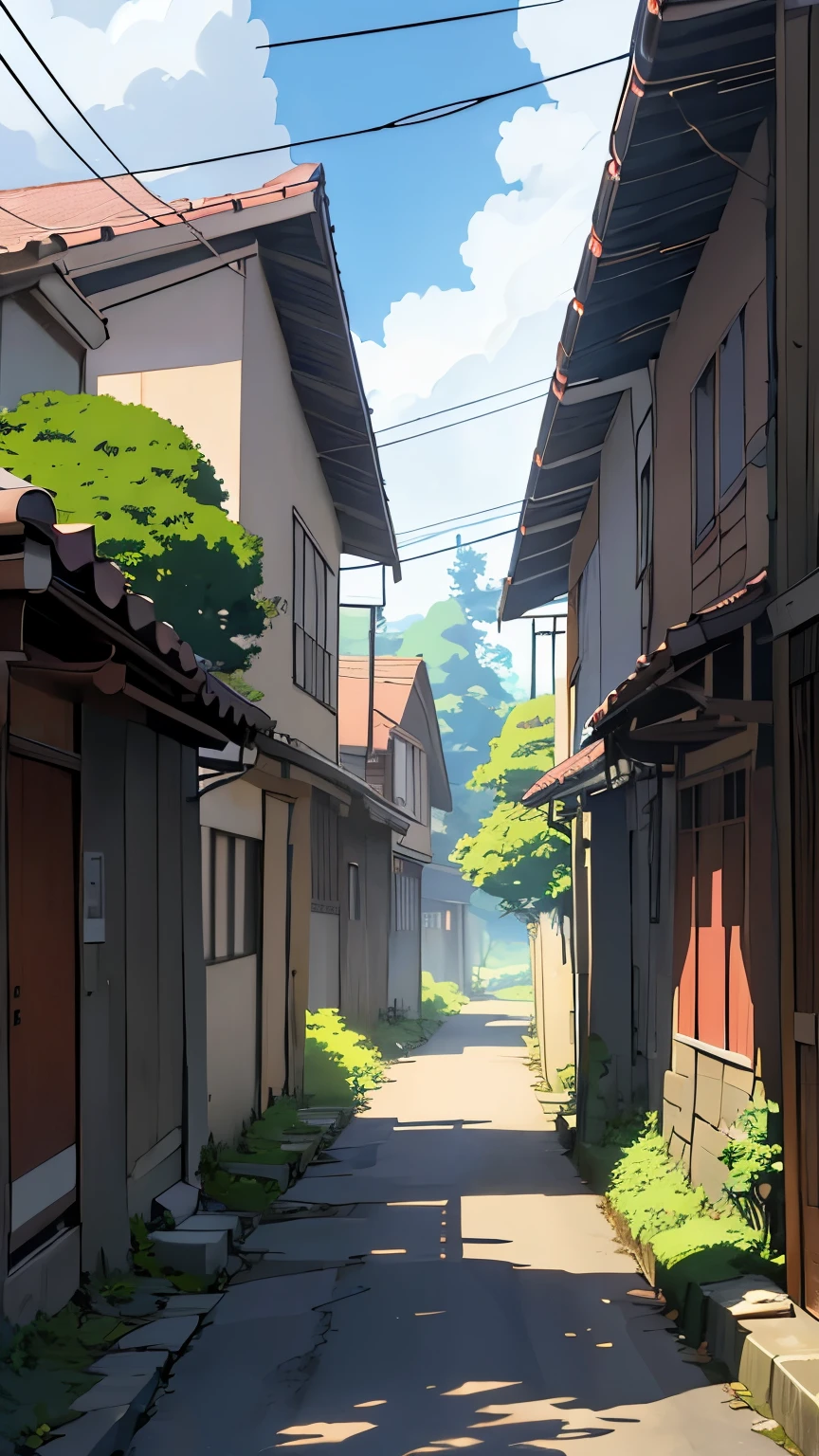 a close up of a street with a tree on the side of it, beautiful anime scene, anime beautiful peace scene, beautiful anime scenery, anime background art, anime art wallpaper 4k, anime art wallpaper 4 k, anime scenery, anime background, anime style 4 k, anime landscape, anime art wallpaper 8 k, anime nature, anime wallpaper 4 k. change location to kandy sri lanka.