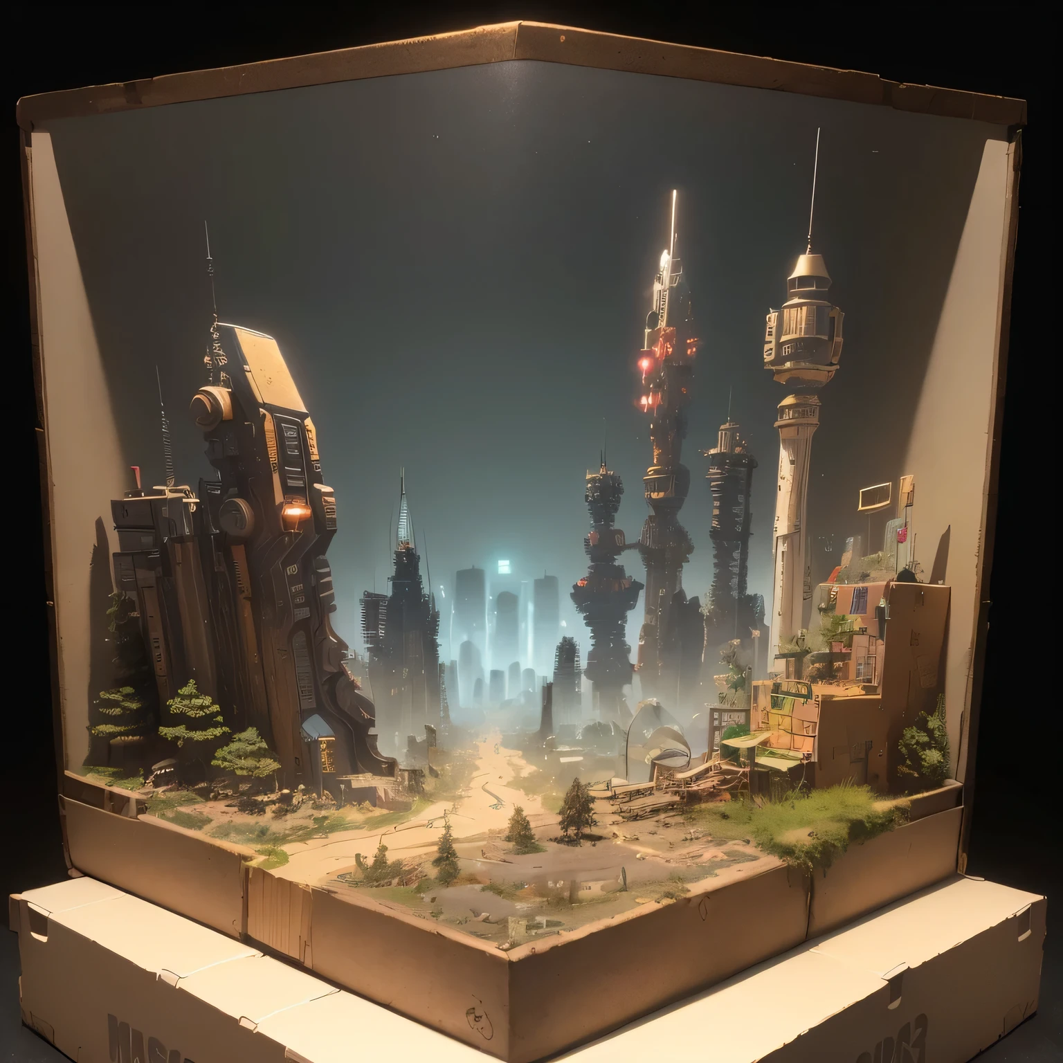 3598年Mars realistic model, (split ends, original photo, best quality, masterpiece:1.4),Steampunk Cyberpunk 6820 City,(CyberpunkMars light:1.3), Mars (related to land),(in a small nature box:1.3),Isometric, small nature, landscape on foundation,landscape,