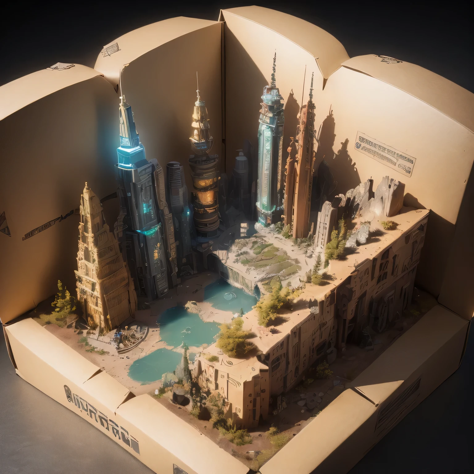 3598年Mars realistic model, (split ends, original photo, best quality, masterpiece:1.4),Steampunk Cyberpunk 6820 City,(CyberpunkMars light:1.3), Mars (related to land),(in a small nature box:1.3),Isometric, small nature, landscape on foundation,landscape,