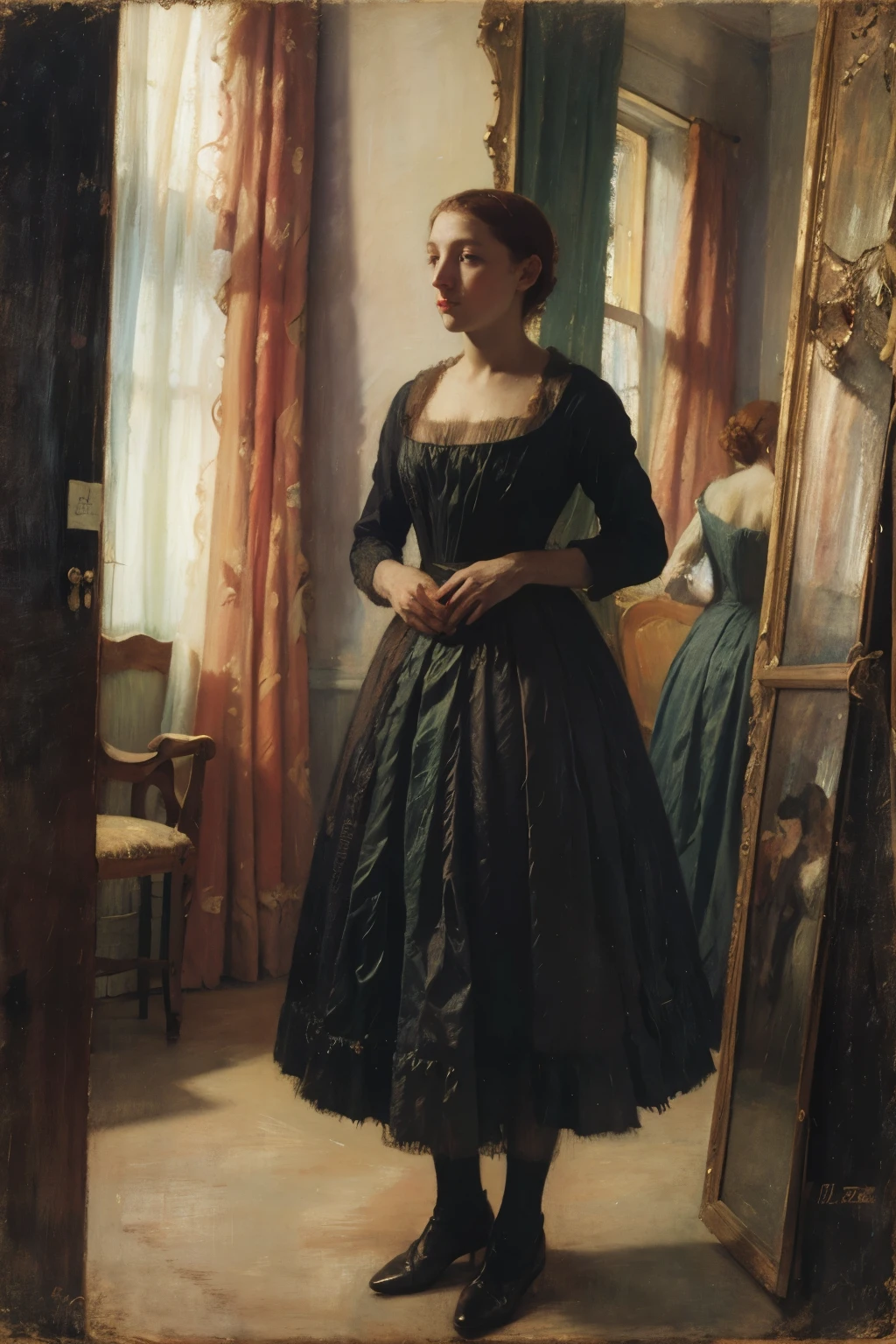 edgar degrasse, woman in a black dress